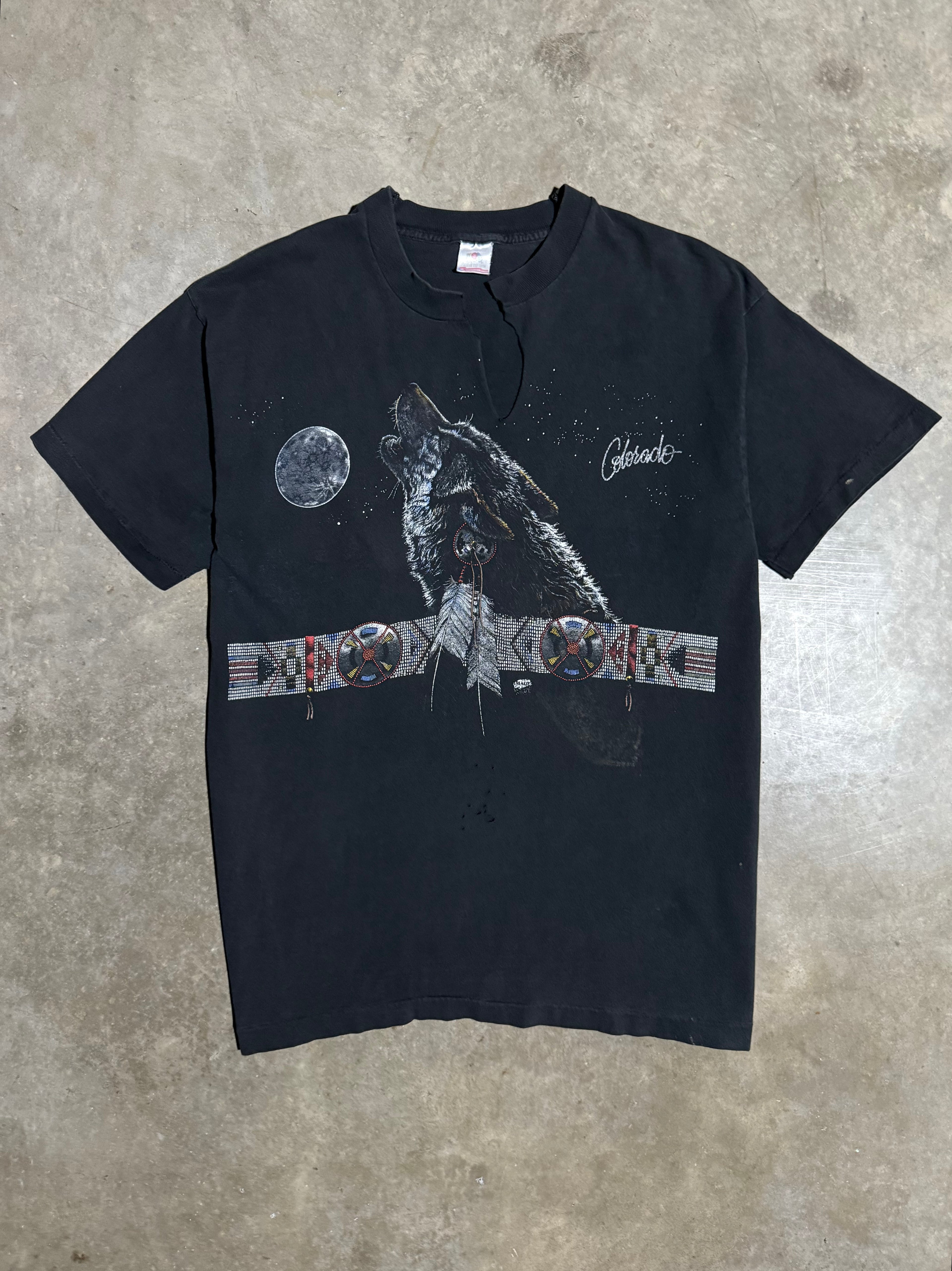 Vintage 90s Colorado Howling Wolf T-Shirt (XL)