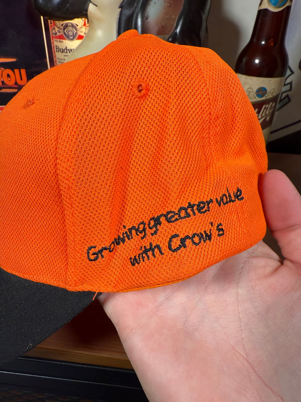 Vintage Y2K Crows Seed Orange and Black Hat