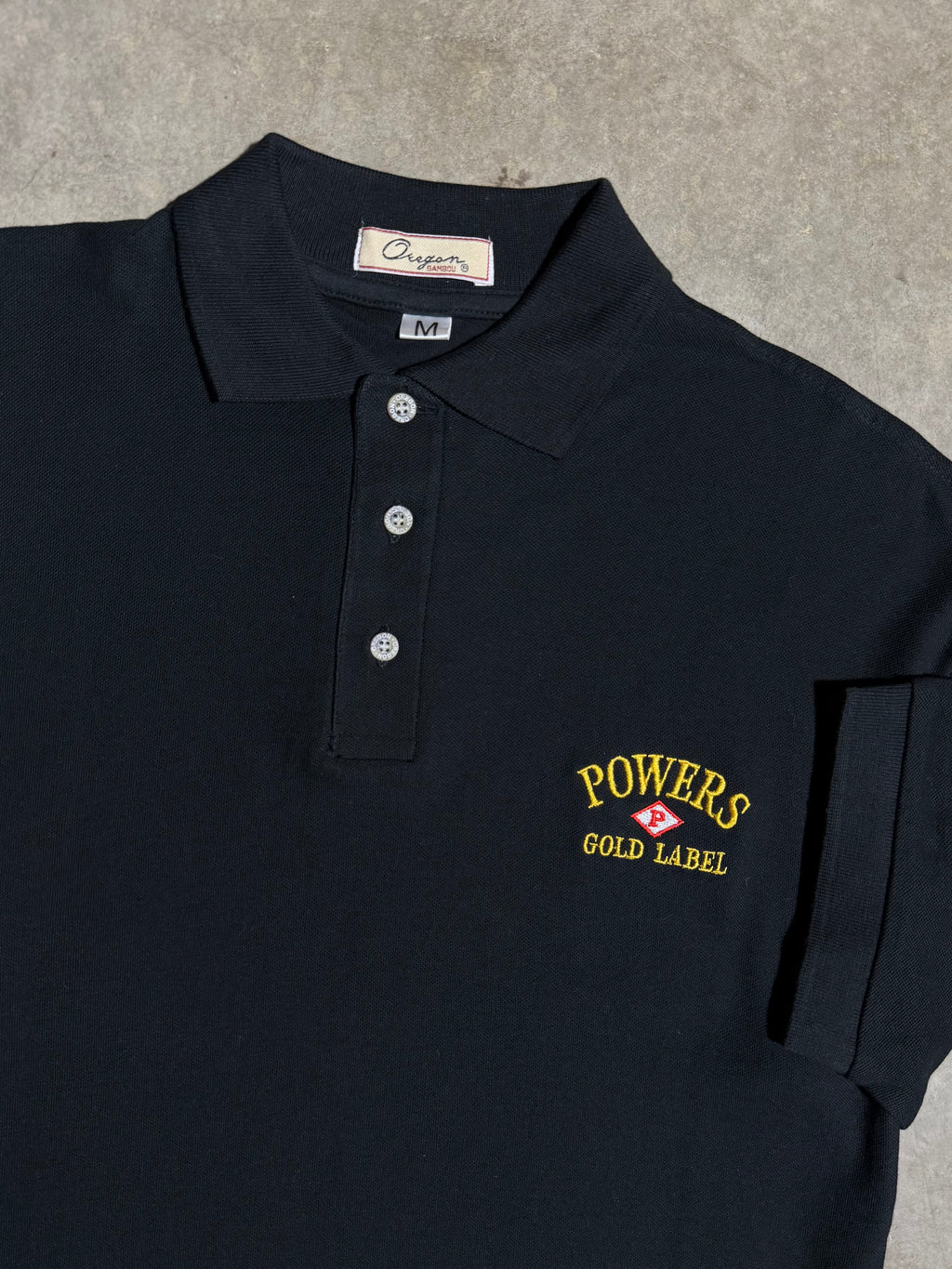 Vintage Powers Gold Label Whiskey Polo Shirt (M)