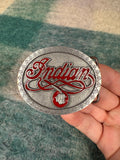 Vintage Indian Motorcycles Red Logo Belt Buckle