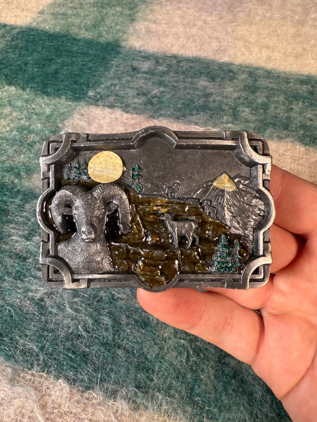 Vintage Nighttime Rams Belt Buckle