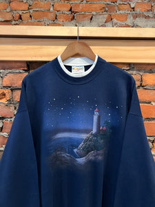 Vintage Nighttime Lighthouse Crewneck (M)