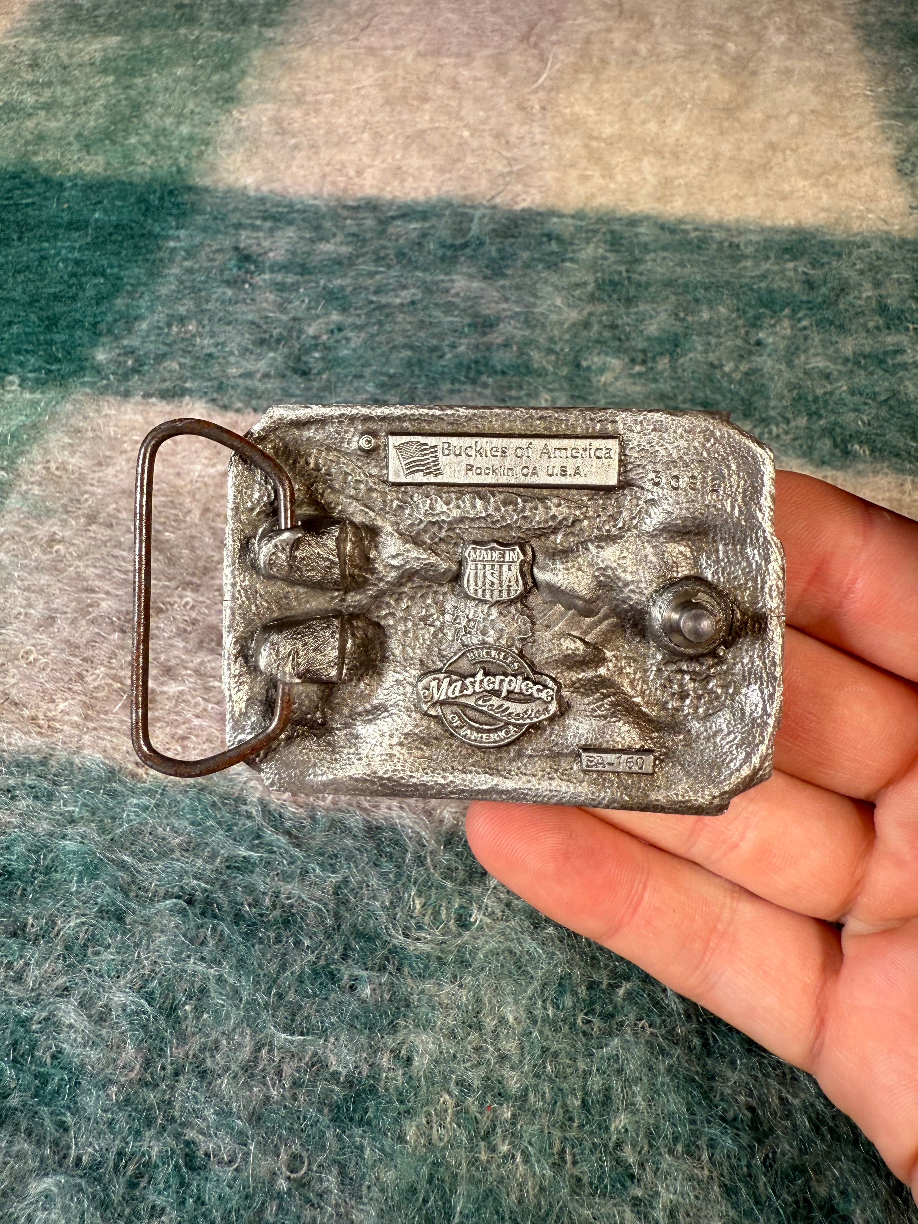 Vintage Guitar Player Belt Buckle