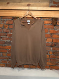 Vintage Artisans Brown Cut Collar Crewneck (M)
