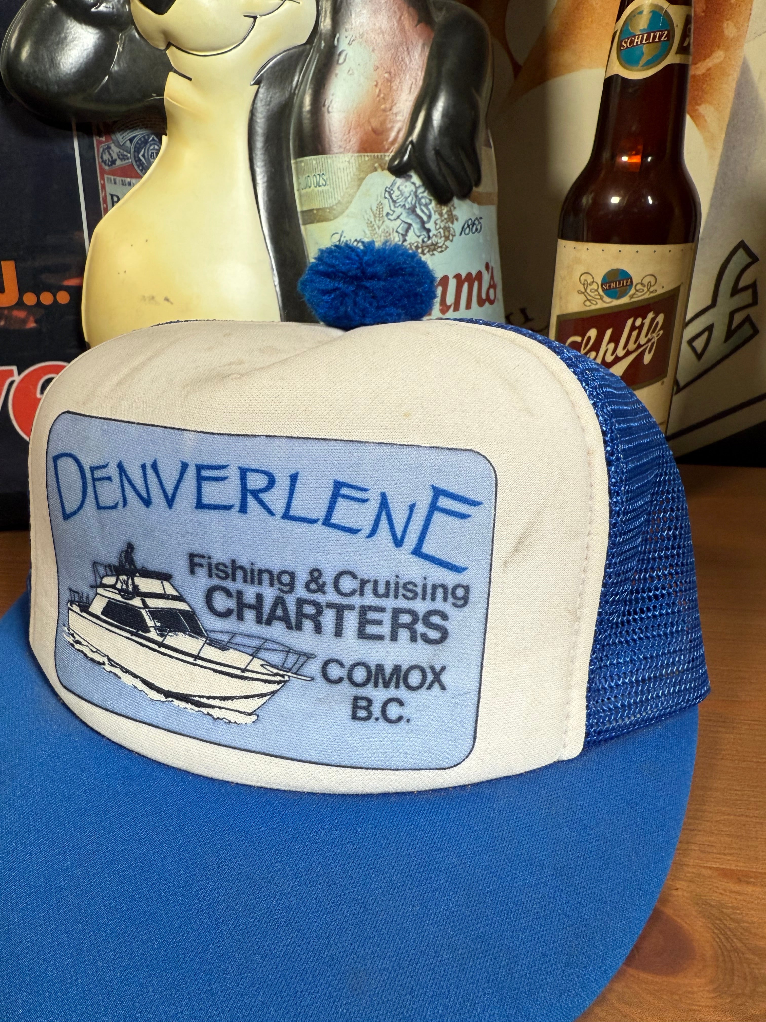 Vintage Fishing & Cruising Charter Short Brim Trucker Hat