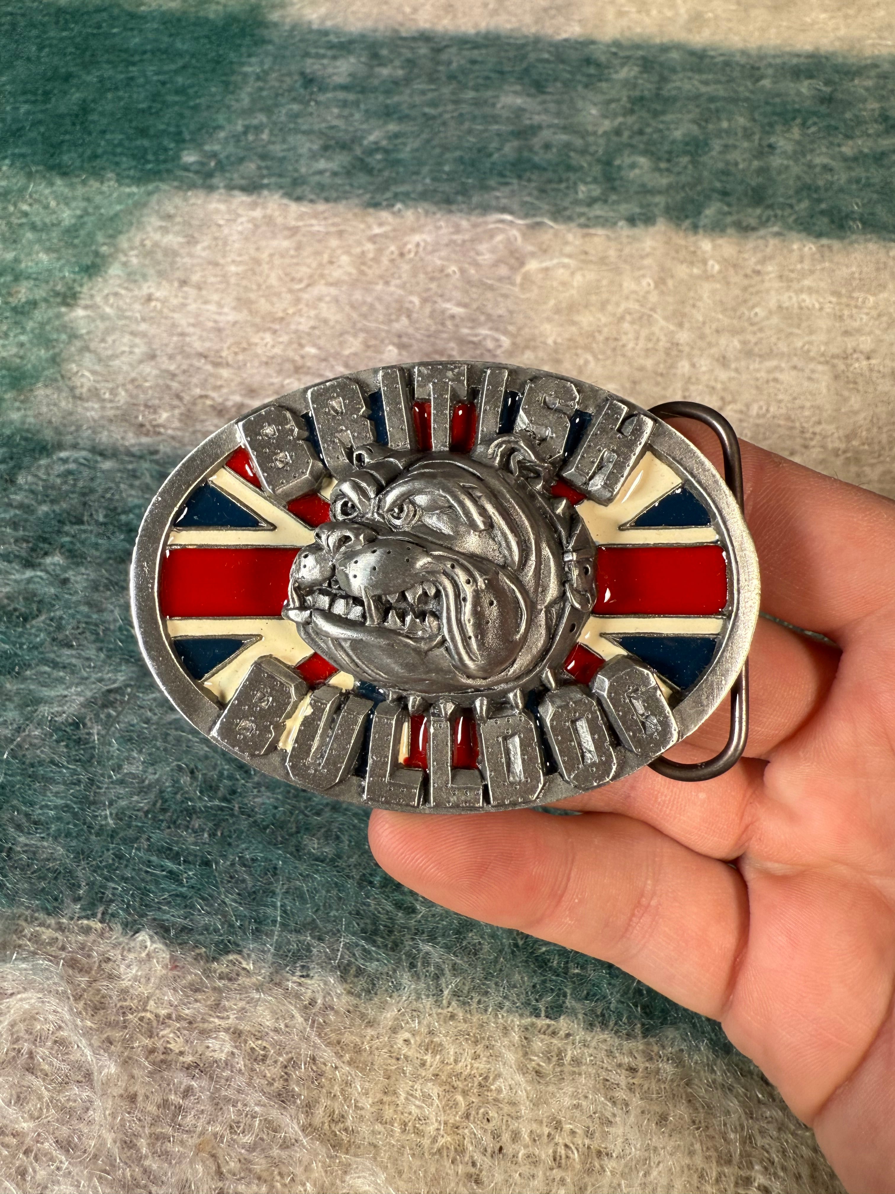 Vintage 3D English Bulldog Belt Buckle