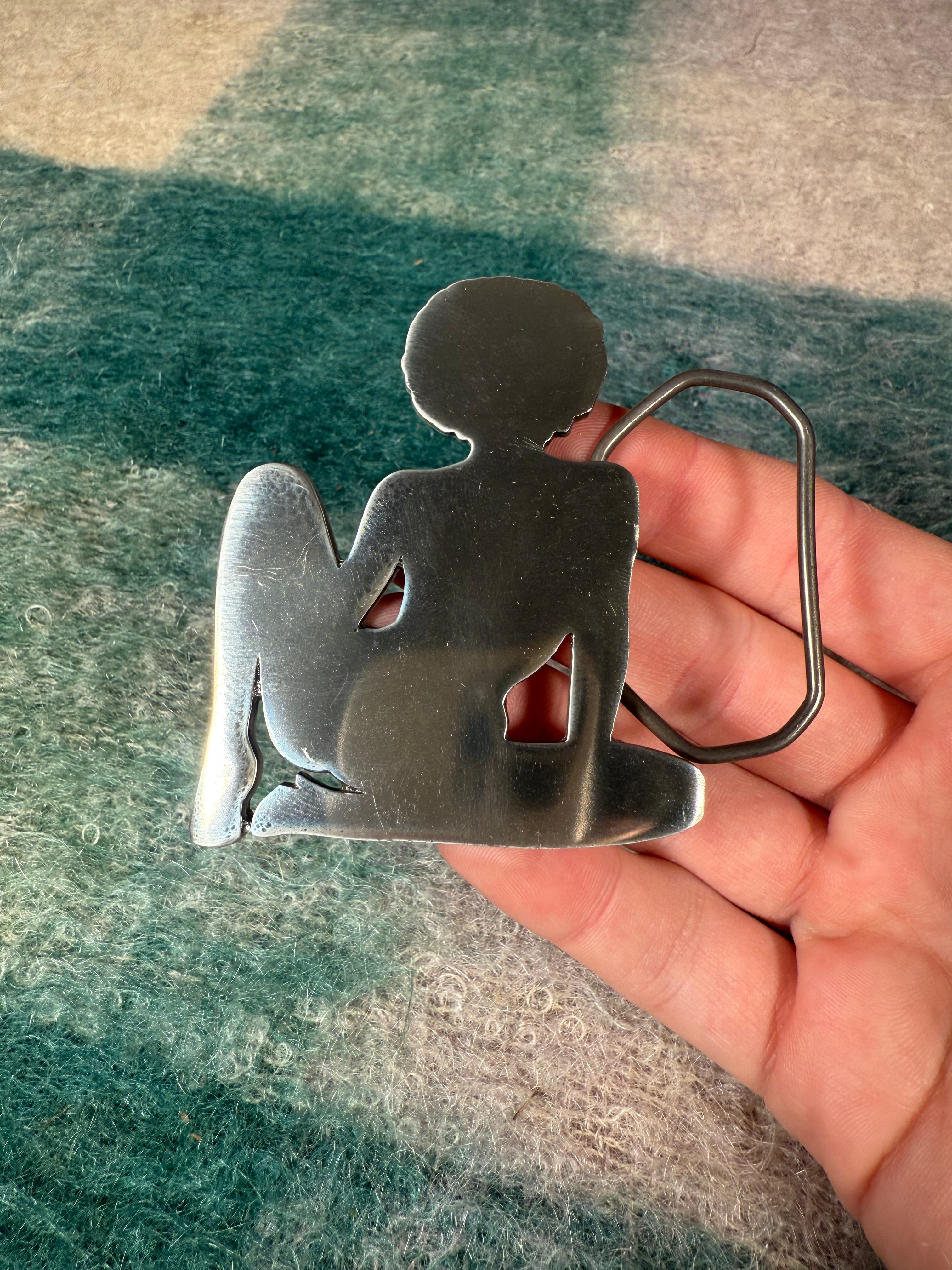 Vintage 2004 Afro Girl Belt Buckle