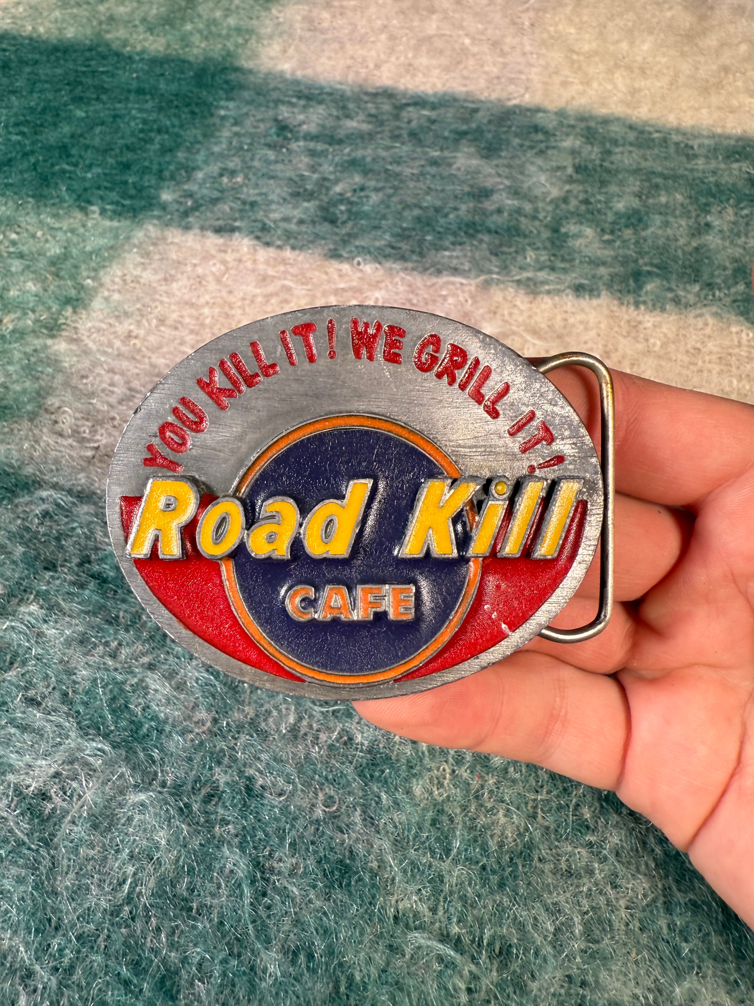 Vintage Road Kill Cafe Belt Buckle