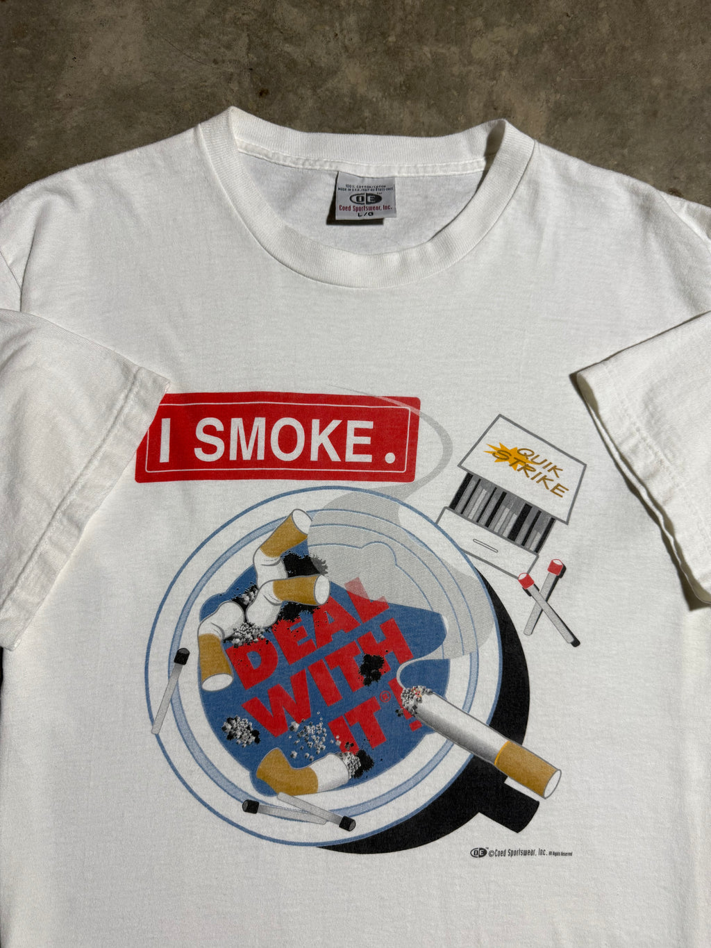 Vintage I Smoke Deal With It T-Shirt (L)