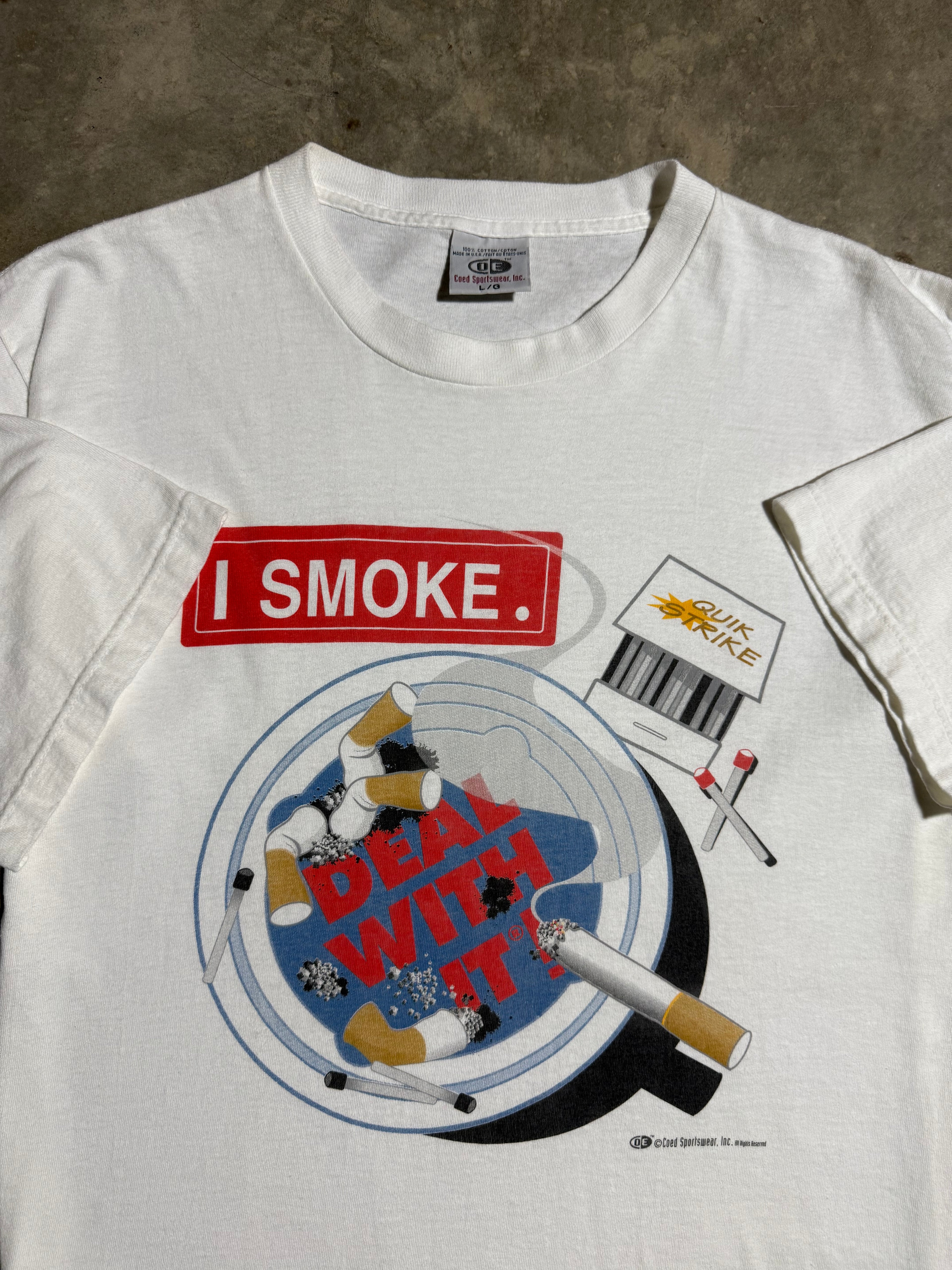 Vintage I Smoke Deal With It T-Shirt (L)