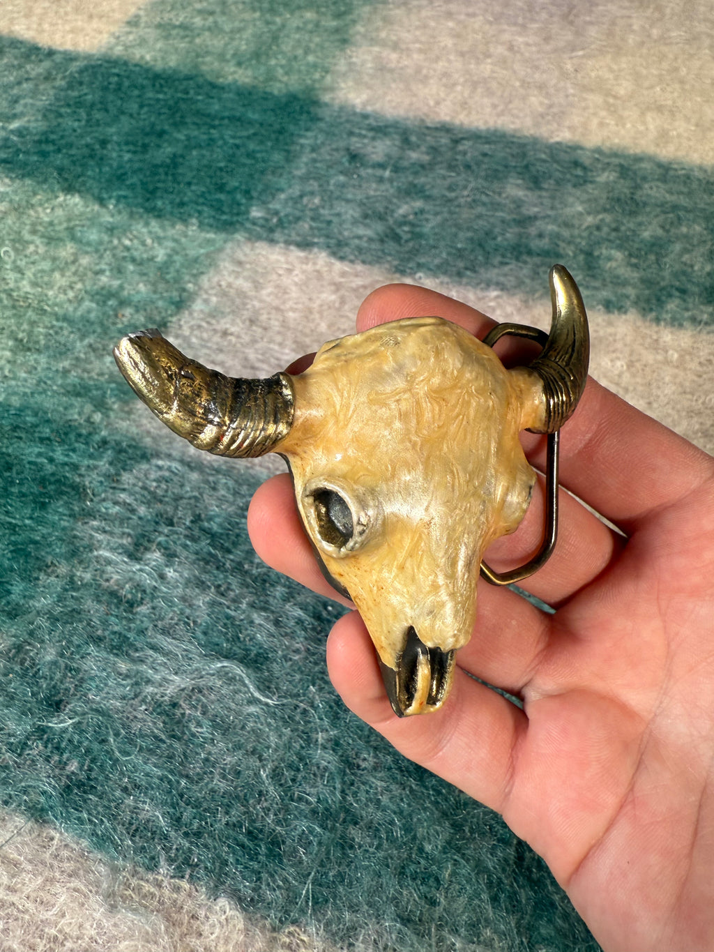 Vintage Cow Skull 3D Belt Buckle