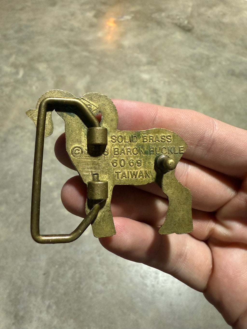 Vintage Brass Ram Belt Buckle