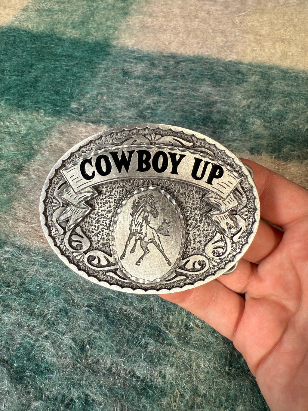 2000s Cowboy Up Belt Buckle