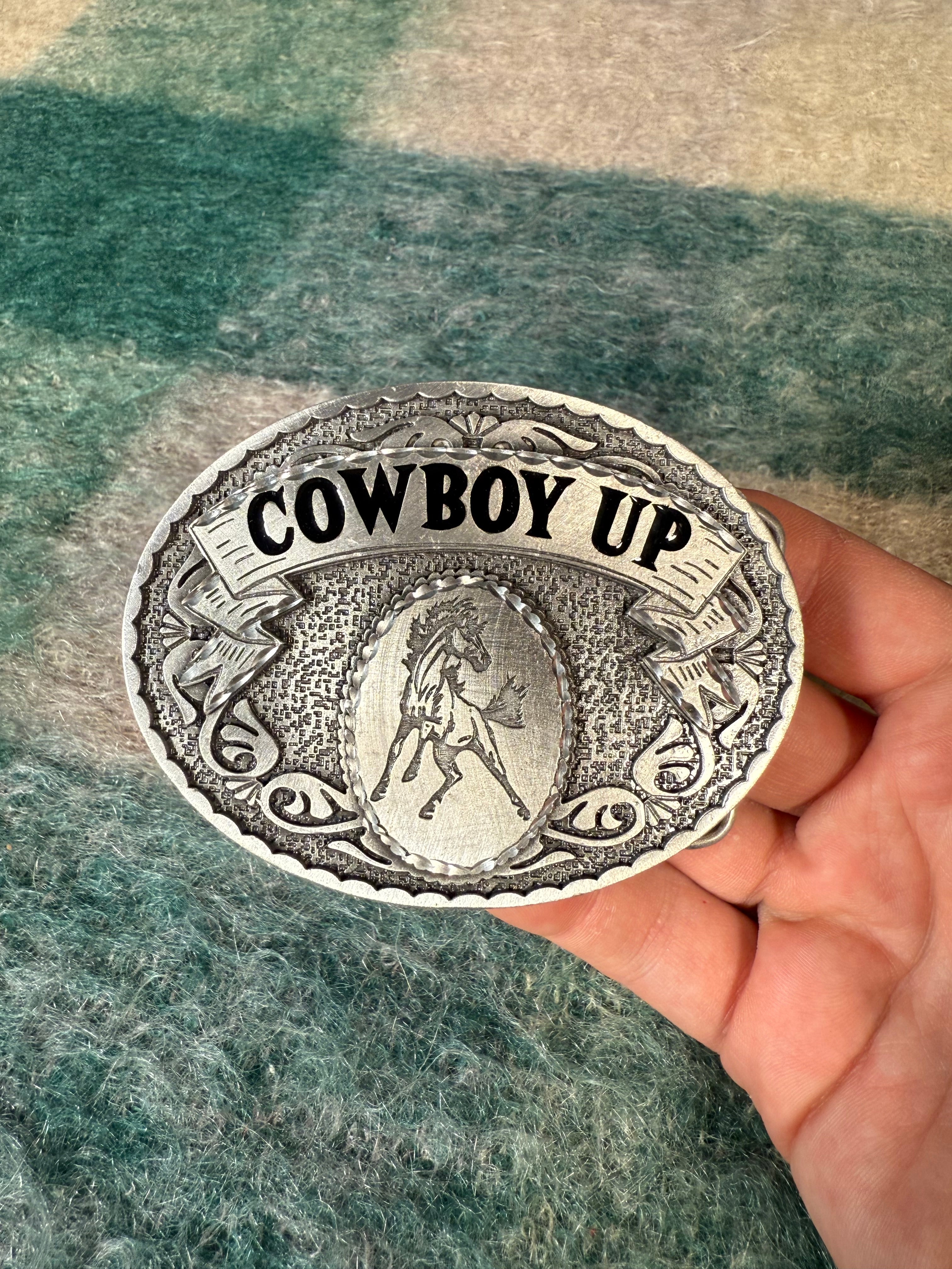 2000s Cowboy Up Belt Buckle