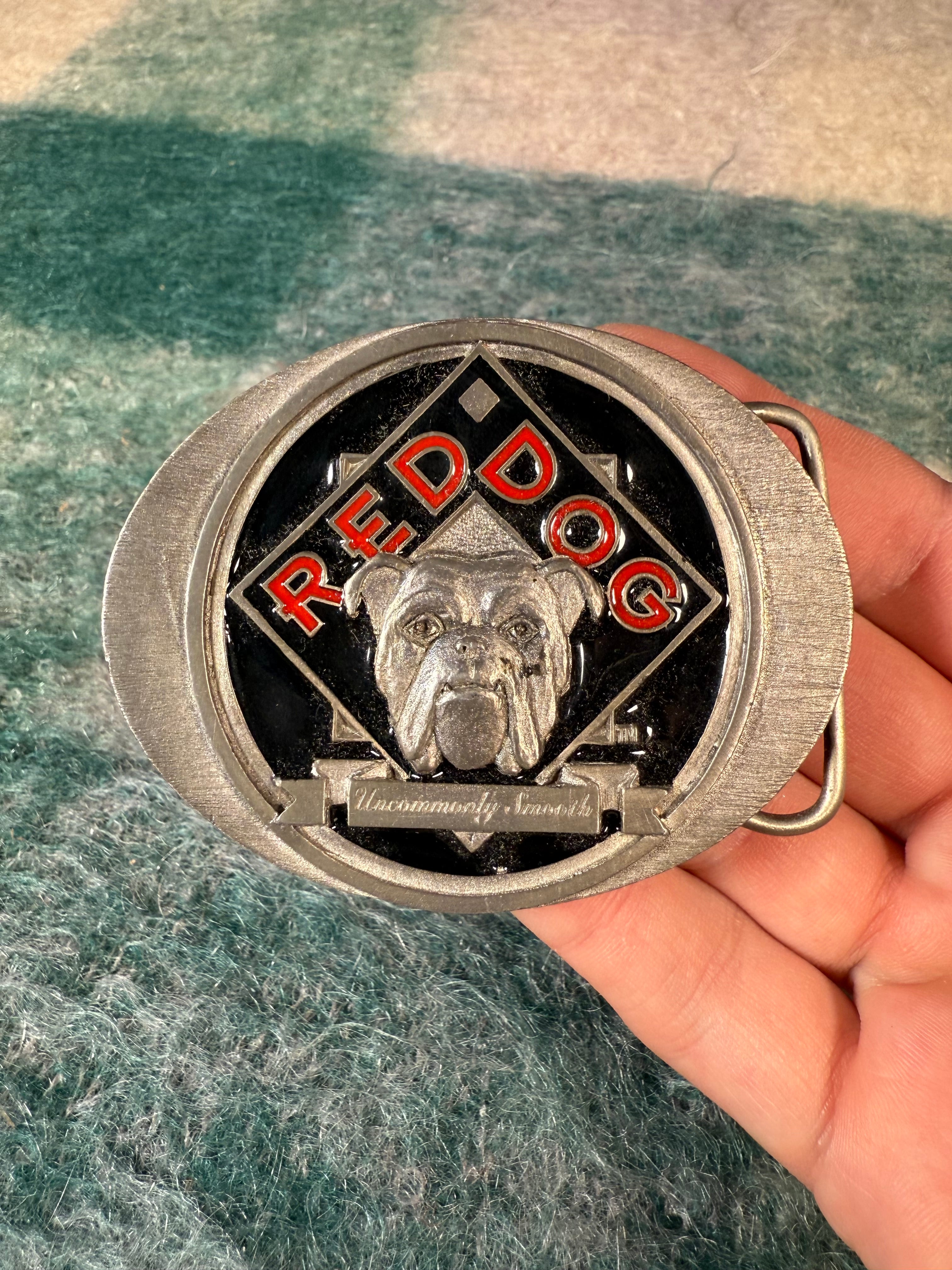 Vintage Red Dog Beer Uncommonly Smooth Belt Buckle