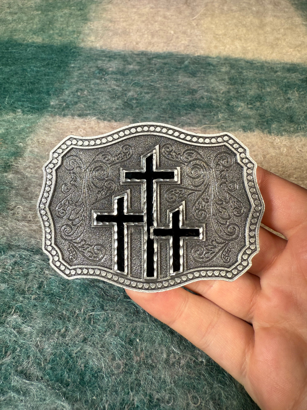 2000s Crosses Western Belt Buckle