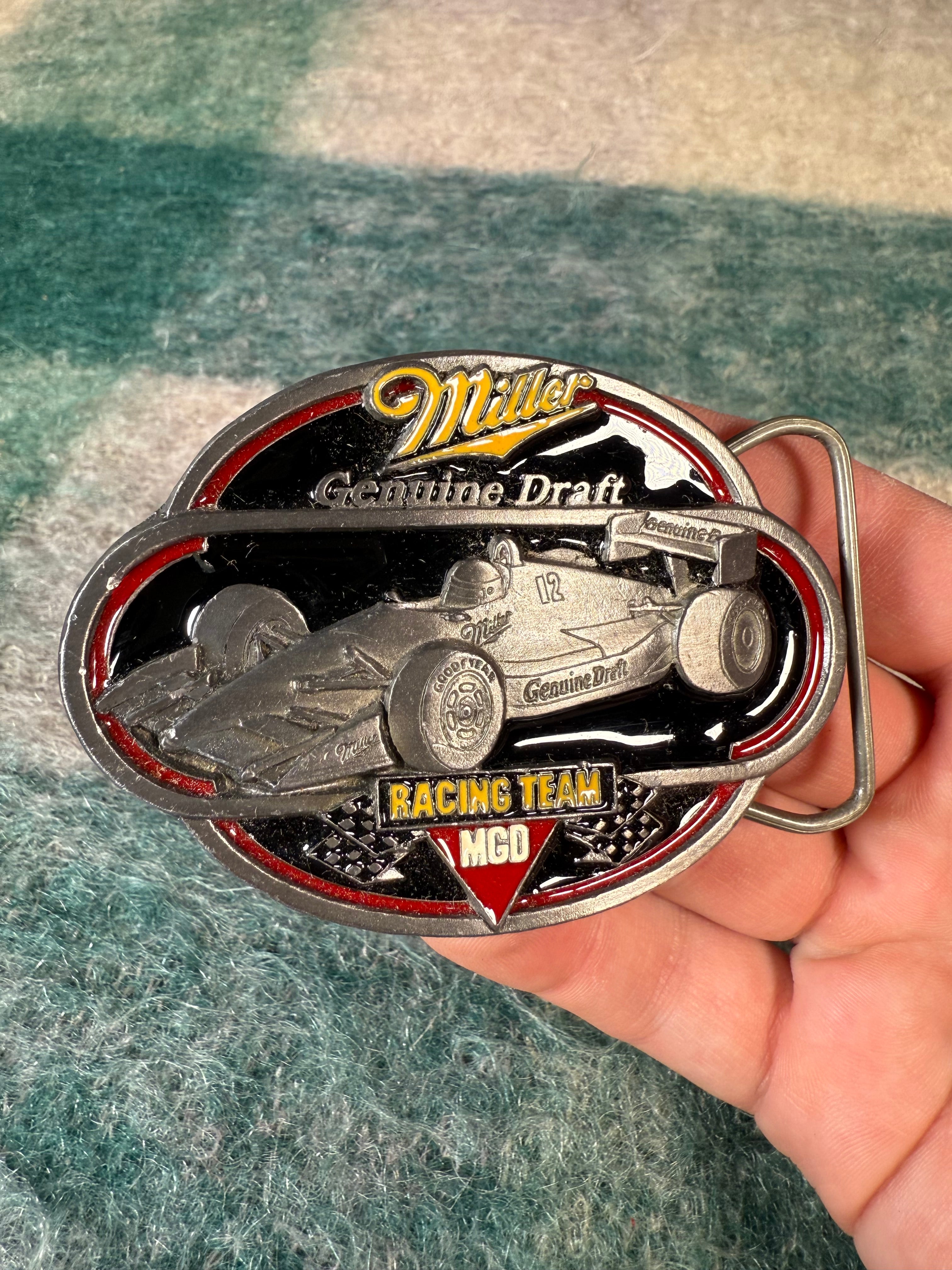 Vintage Miller Racing Team Belt Buckle