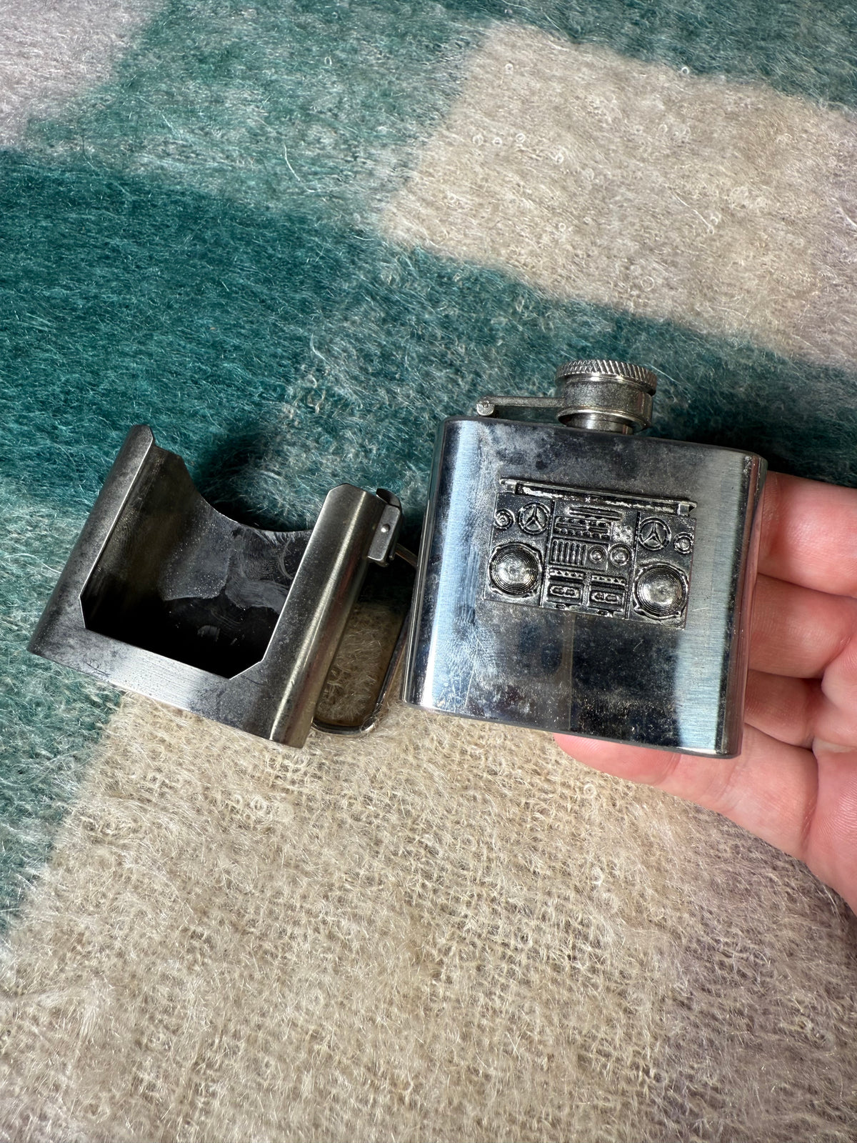 2000s Boombox Flask Belt Buckle