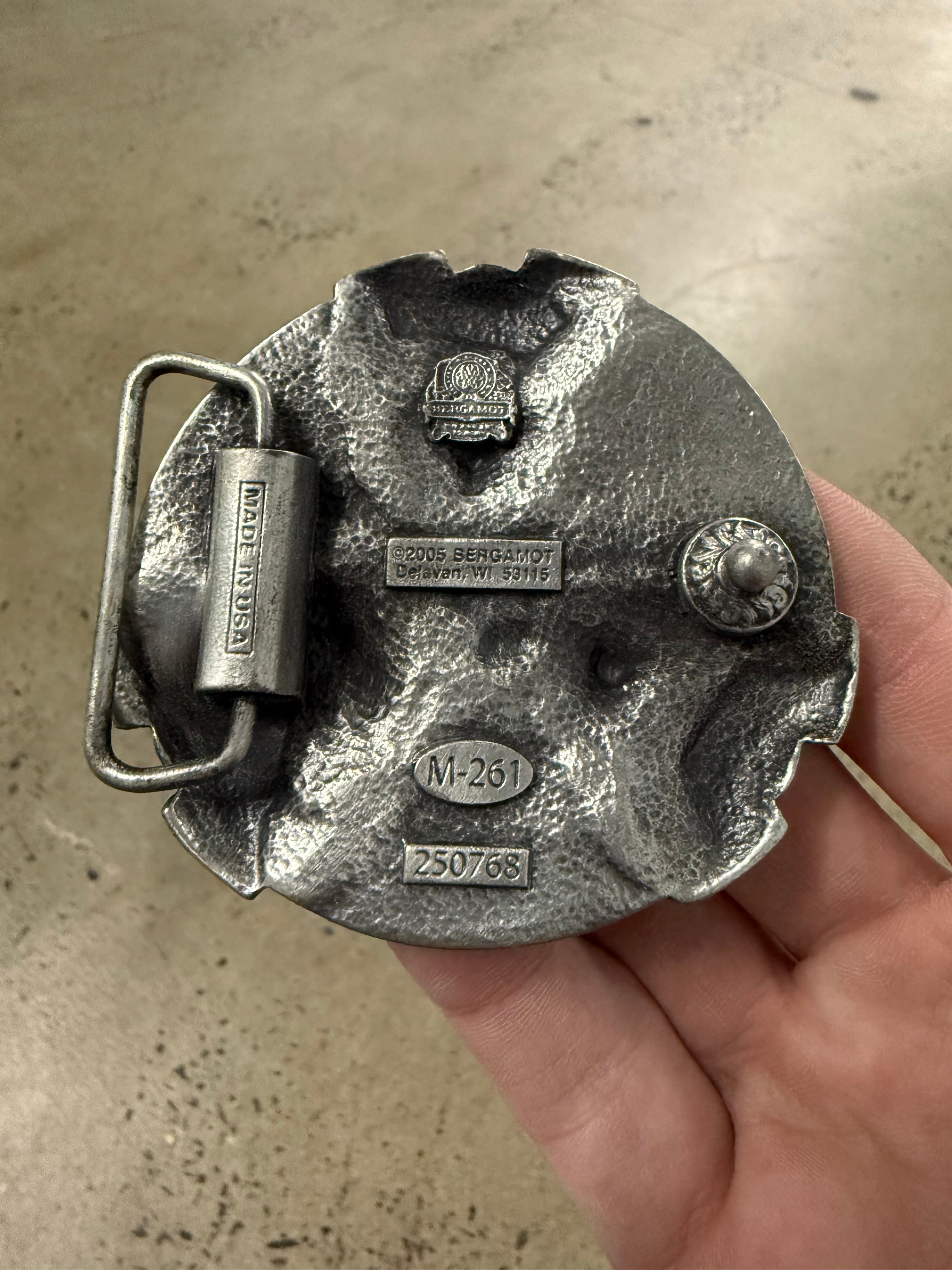 2000s Motorcycle Engine Circle Belt Buckle