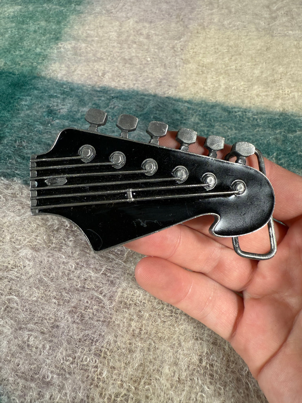 Vintage Guitar Head Belt Buckle