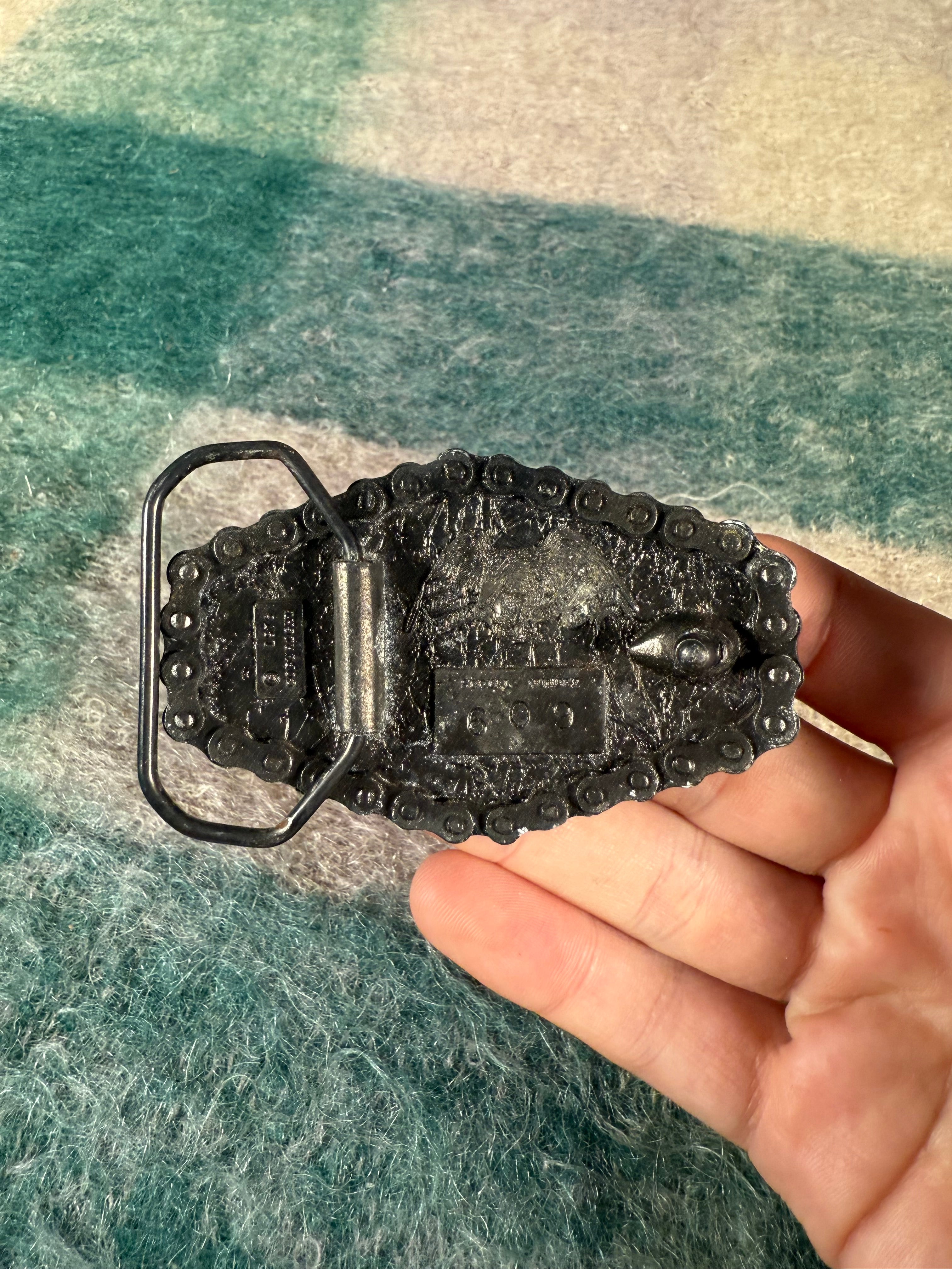 Vintage Gold Wing Motorcycle Bike Chain Belt Buckle