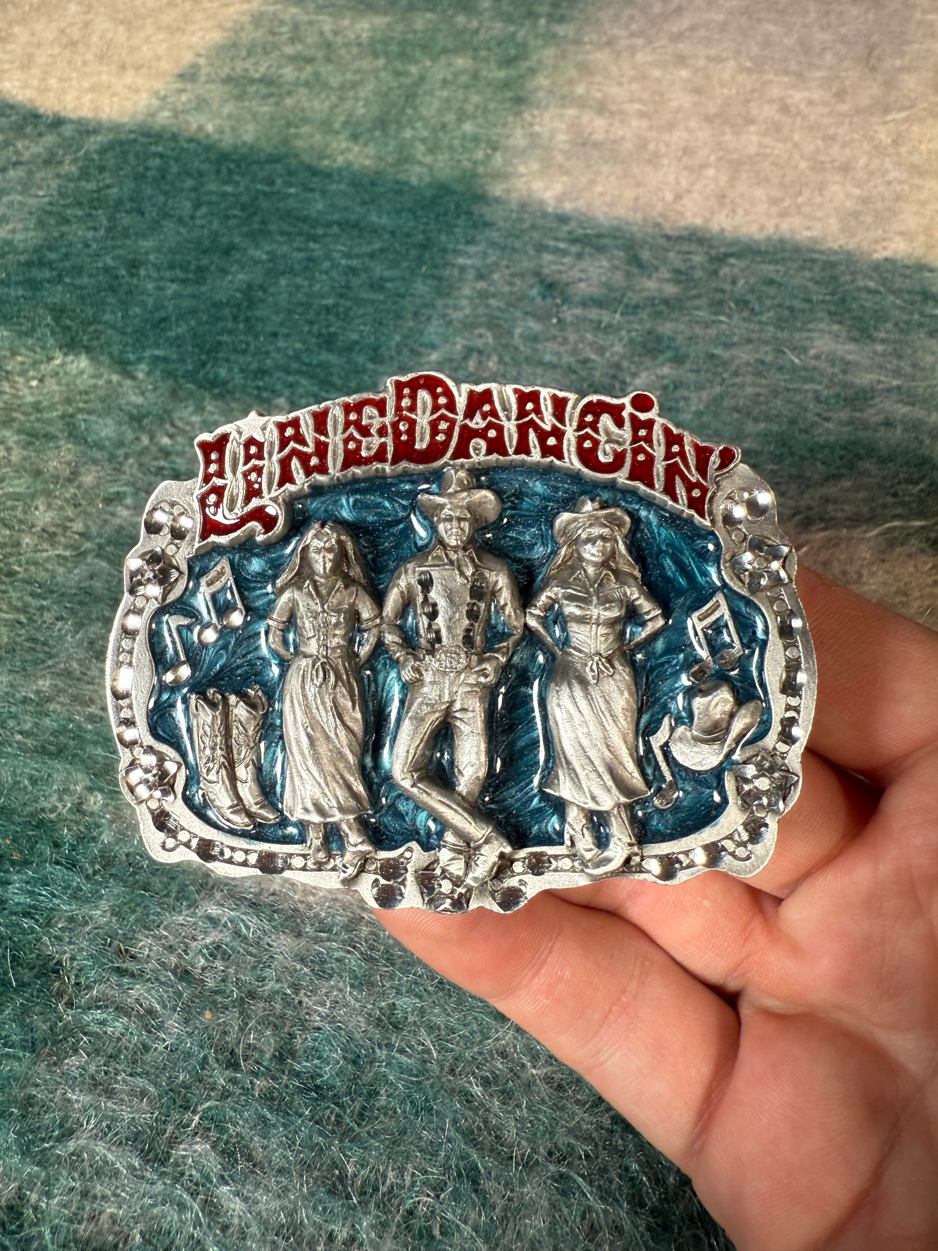 Vintage Line Dancing Belt Buckle