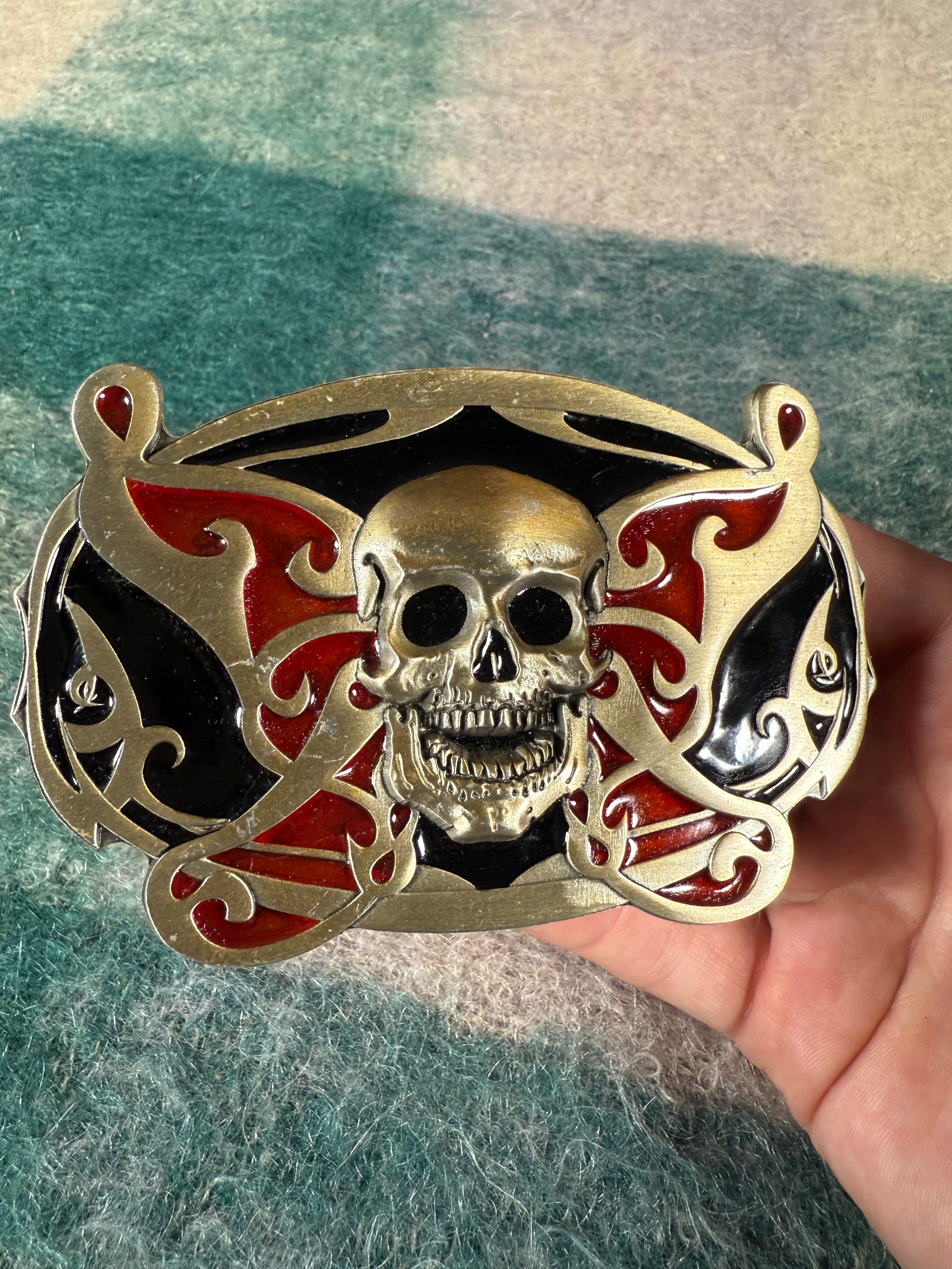 2006 Skull Butterfly Belt Buckle