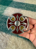 Vintage 2000 Iron Cross Shield Belt Buckle