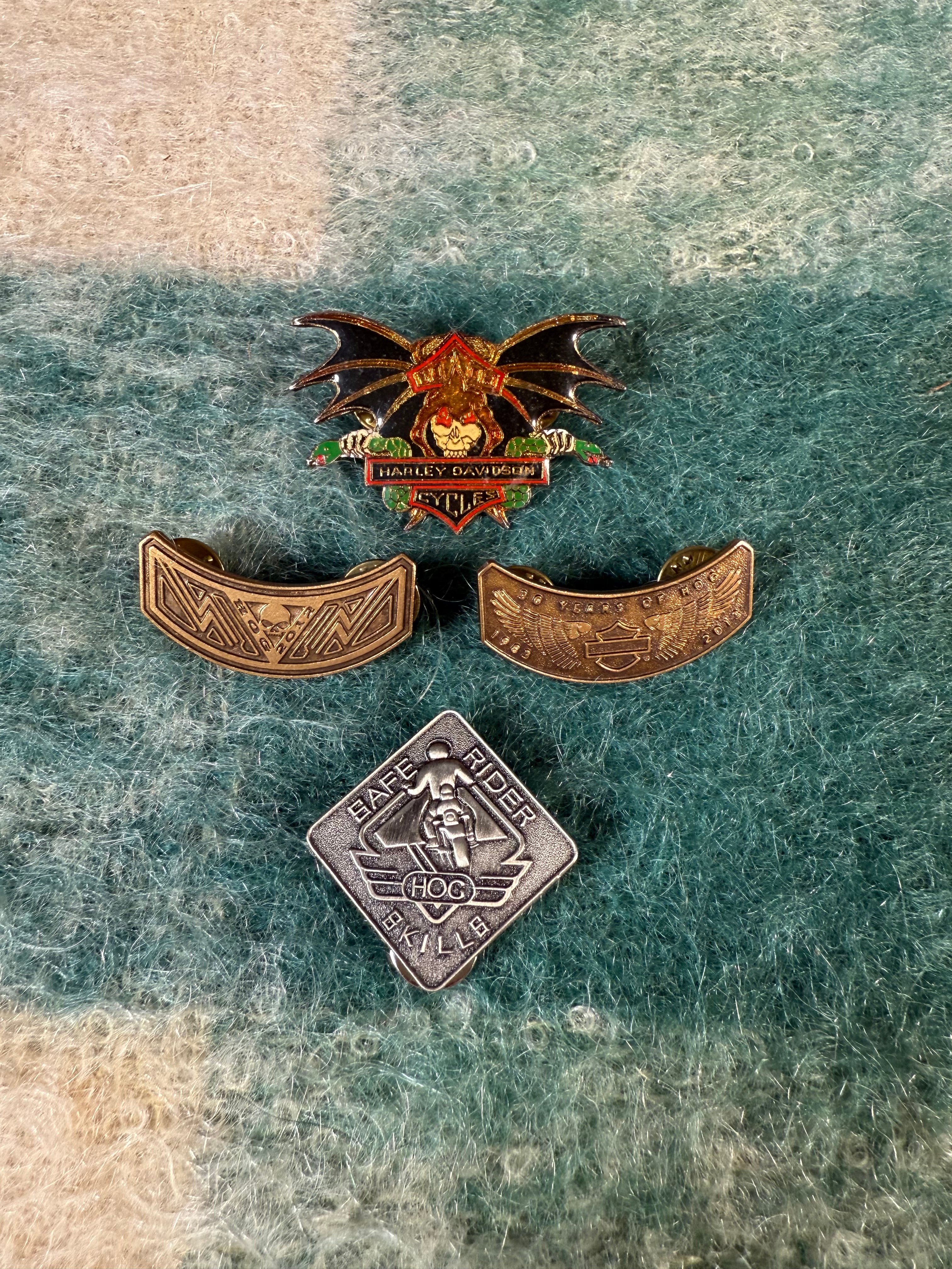 Lot of 4 Harley Davidson Motorcycle Pins