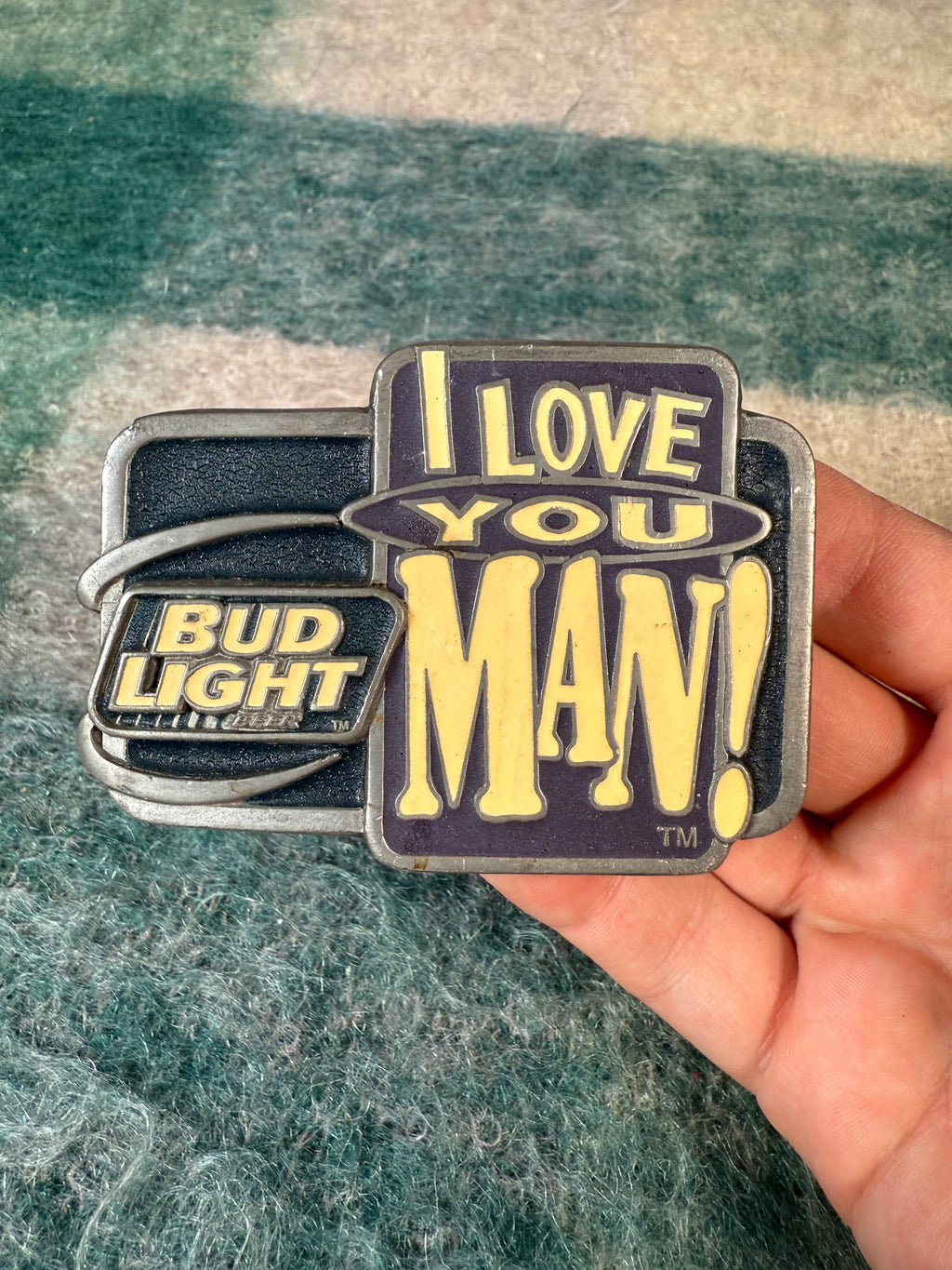 Vintage Bud Light I Love You Man! Belt Buckle