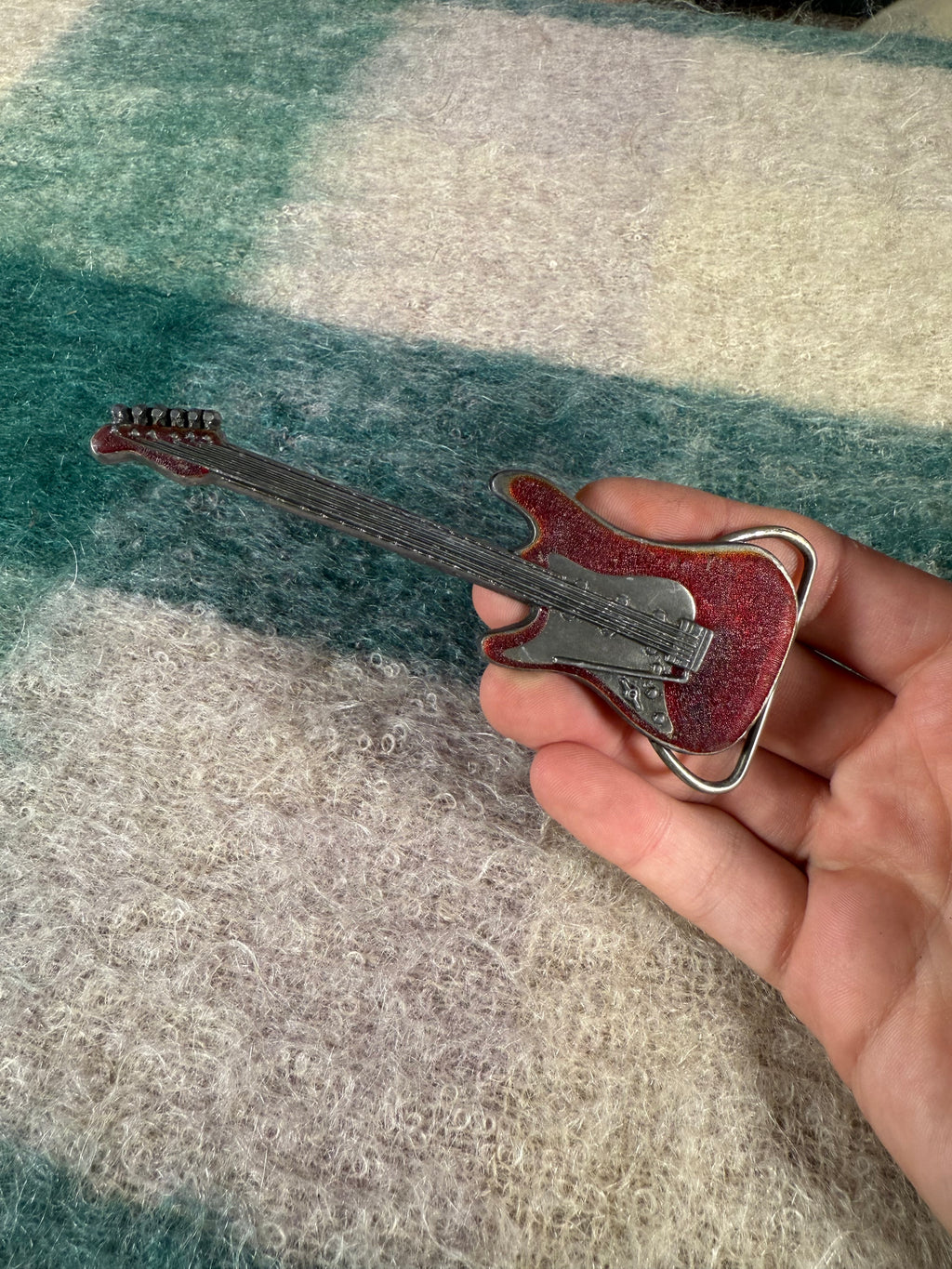 Vintage Guitar Belt Buckle