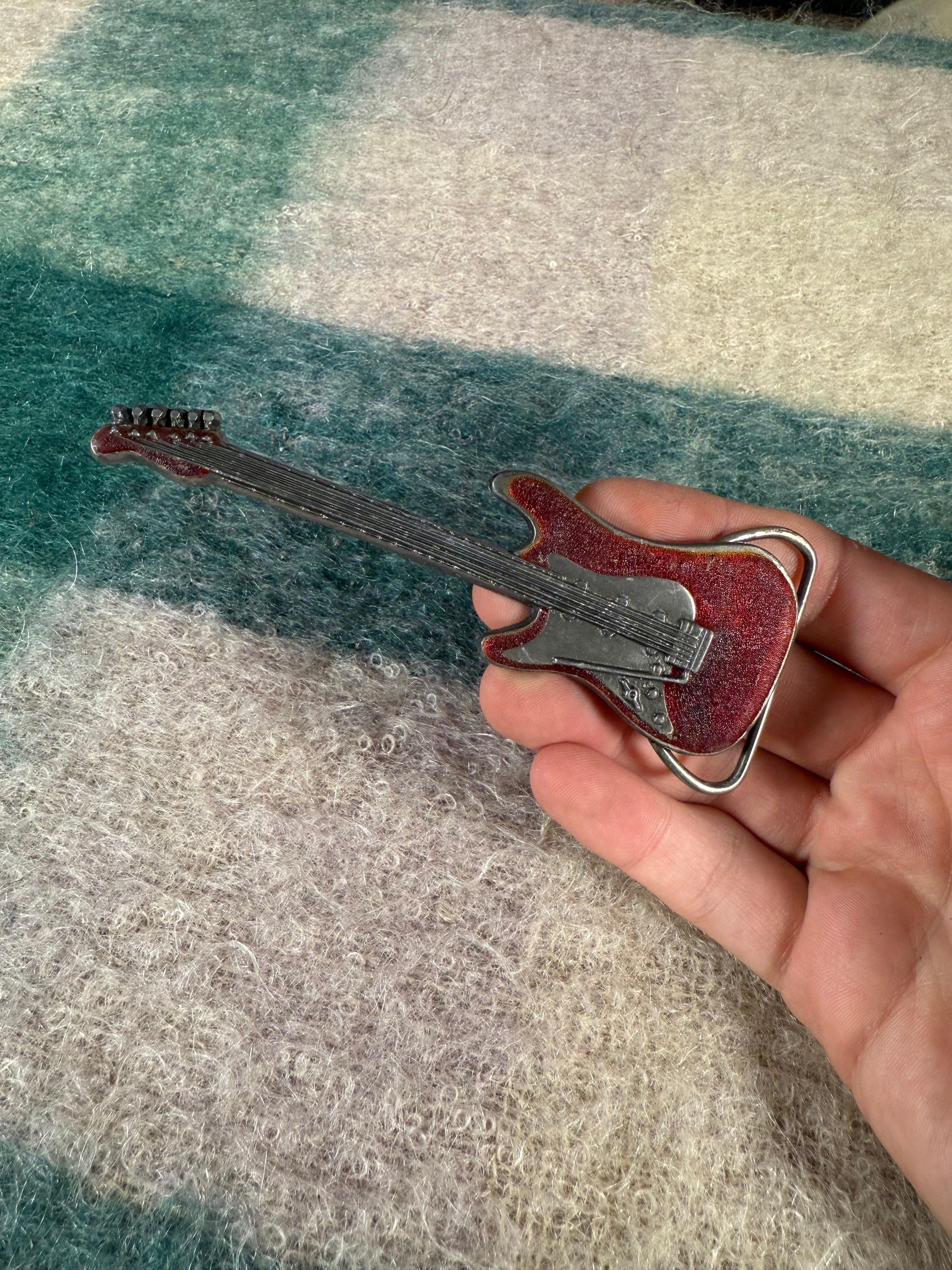 Vintage Guitar Belt Buckle