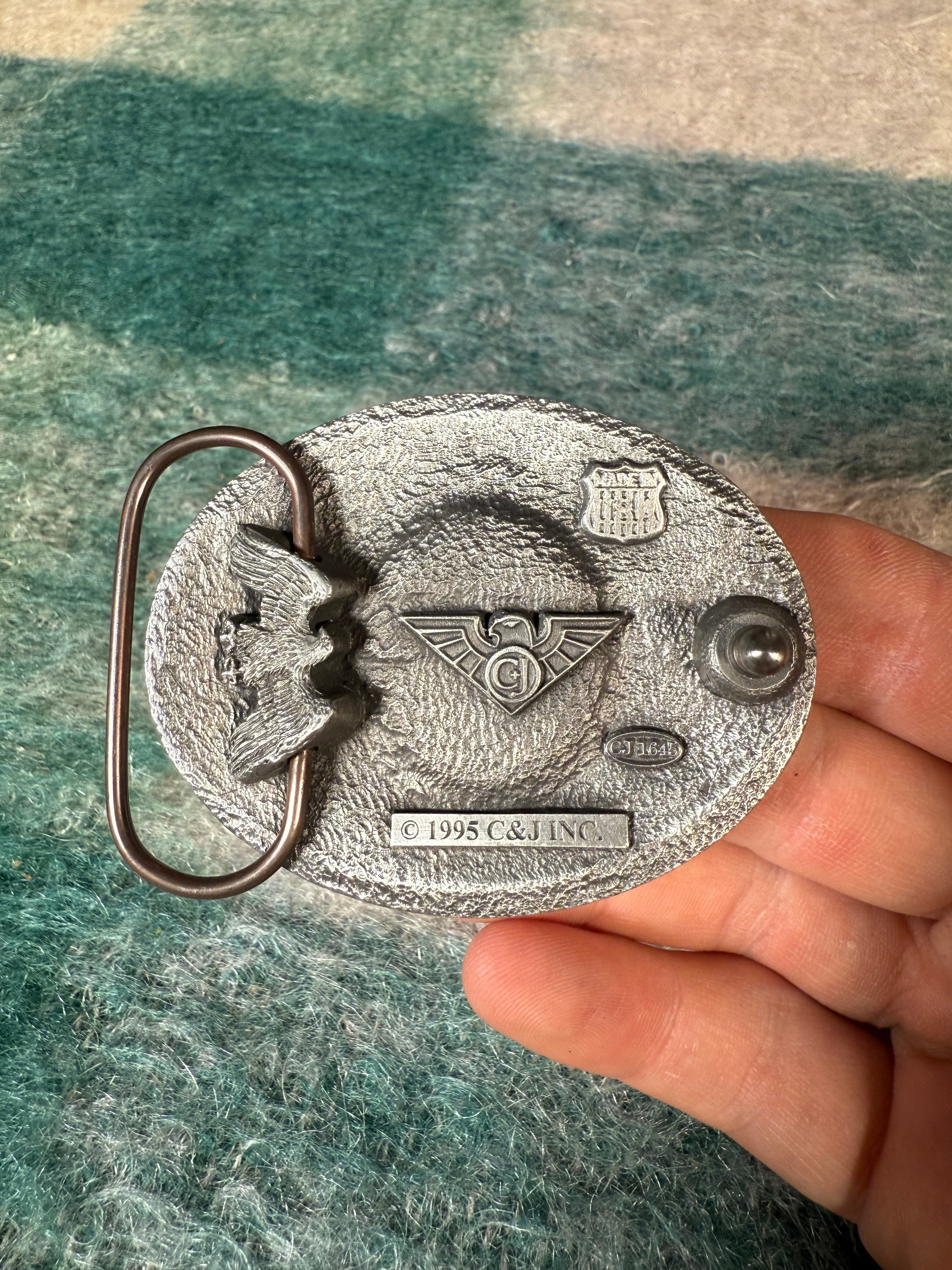 Vintage Blue Western Pattern Belt Buckle