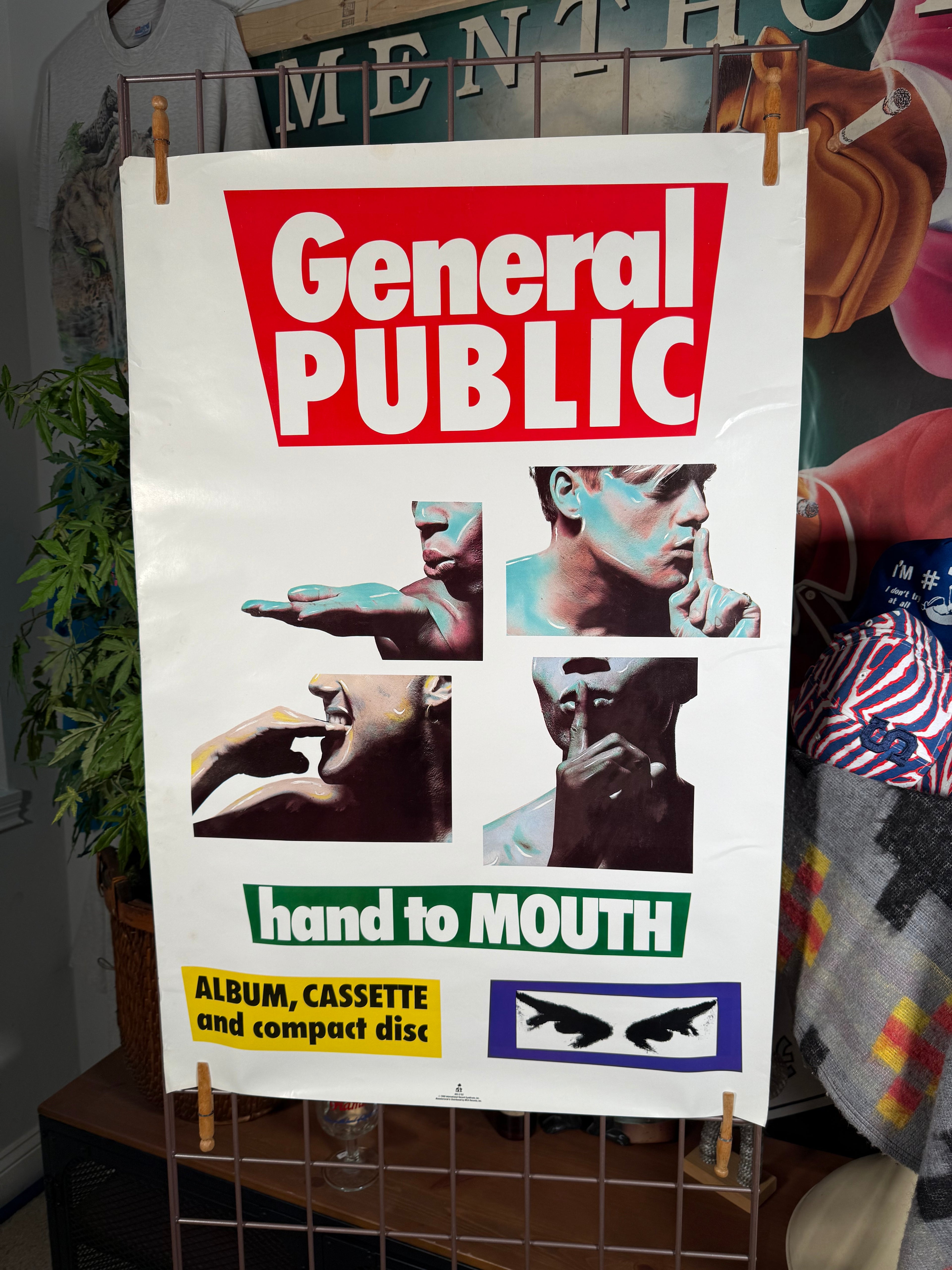 Vintage 1986 General Public Hand To Mouth Poster (2ftx3ft)