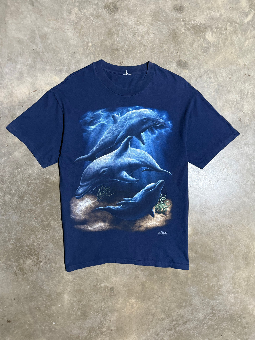 Vintage Dolphins Big Print Shirt (L)