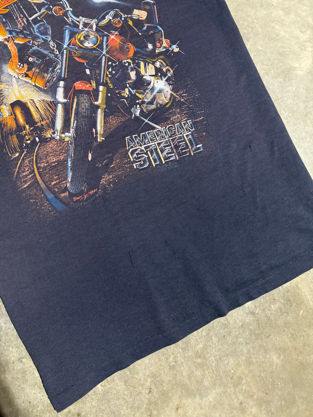 Vintage Harley Davidson 3D Emblem American Steel T-Shirt (S)