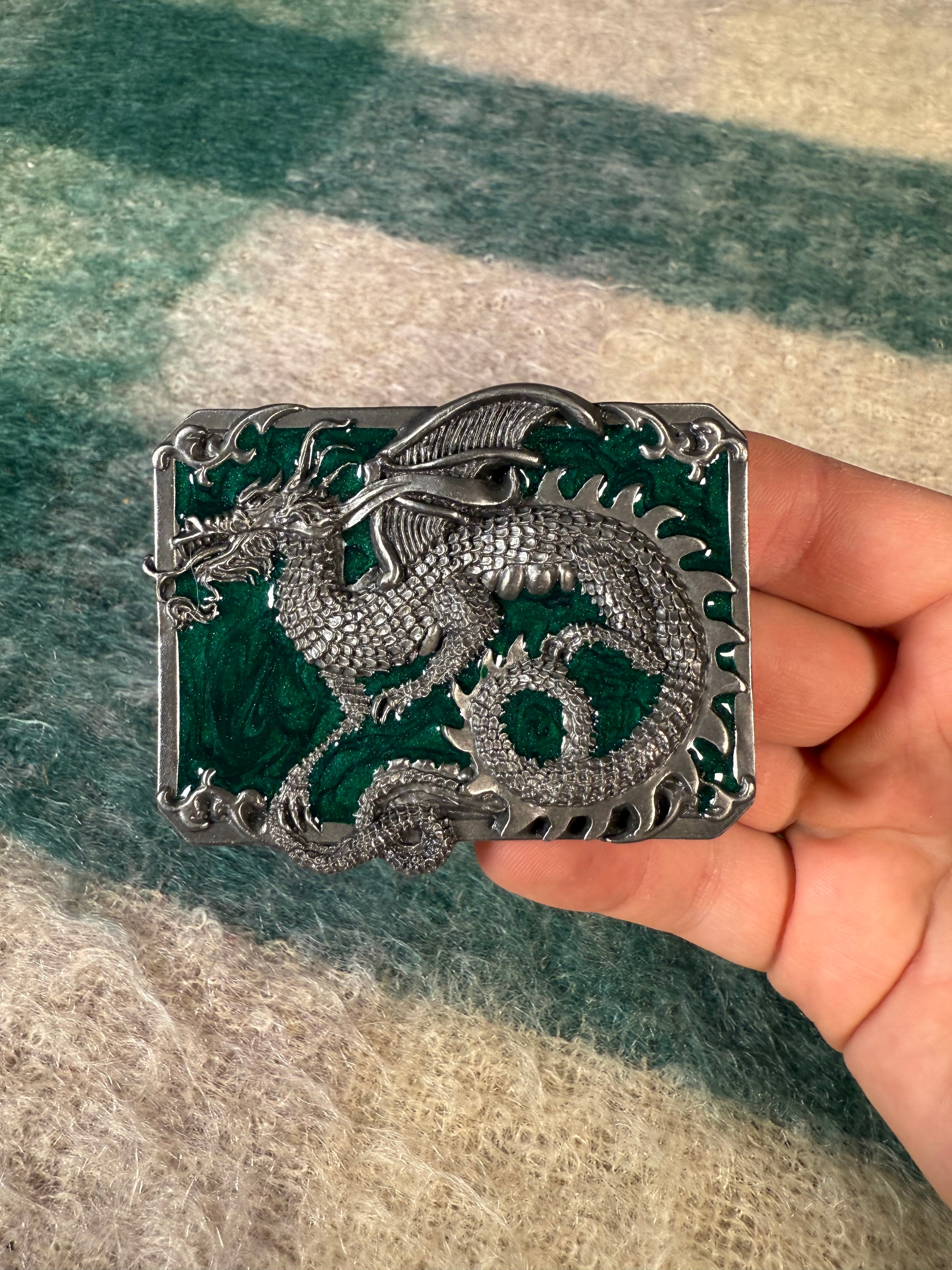 Vintage Green Dragon Belt Buckle