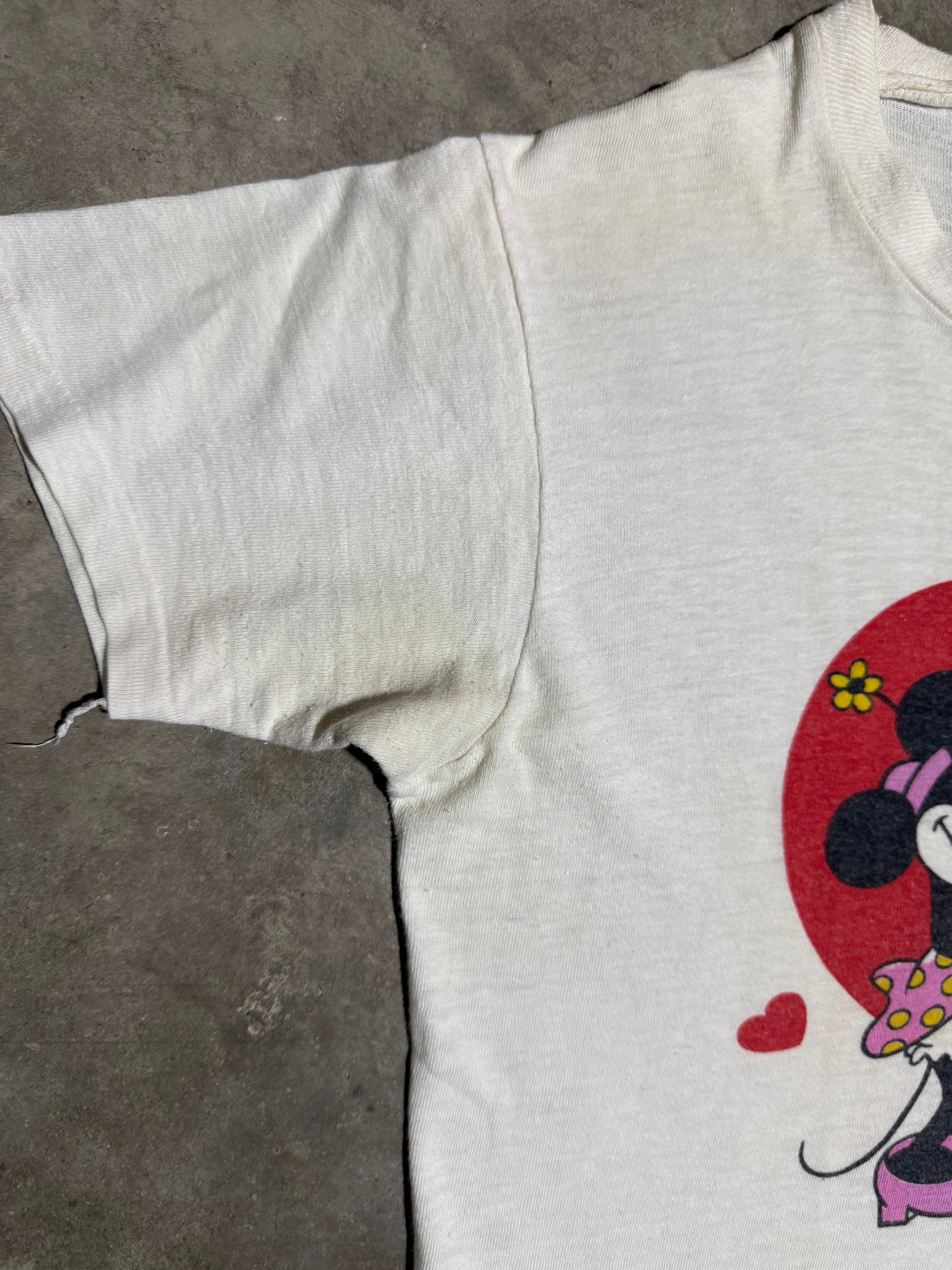Vintage 70s Mickey and Minnie Heart Tee (XS 16x21)
