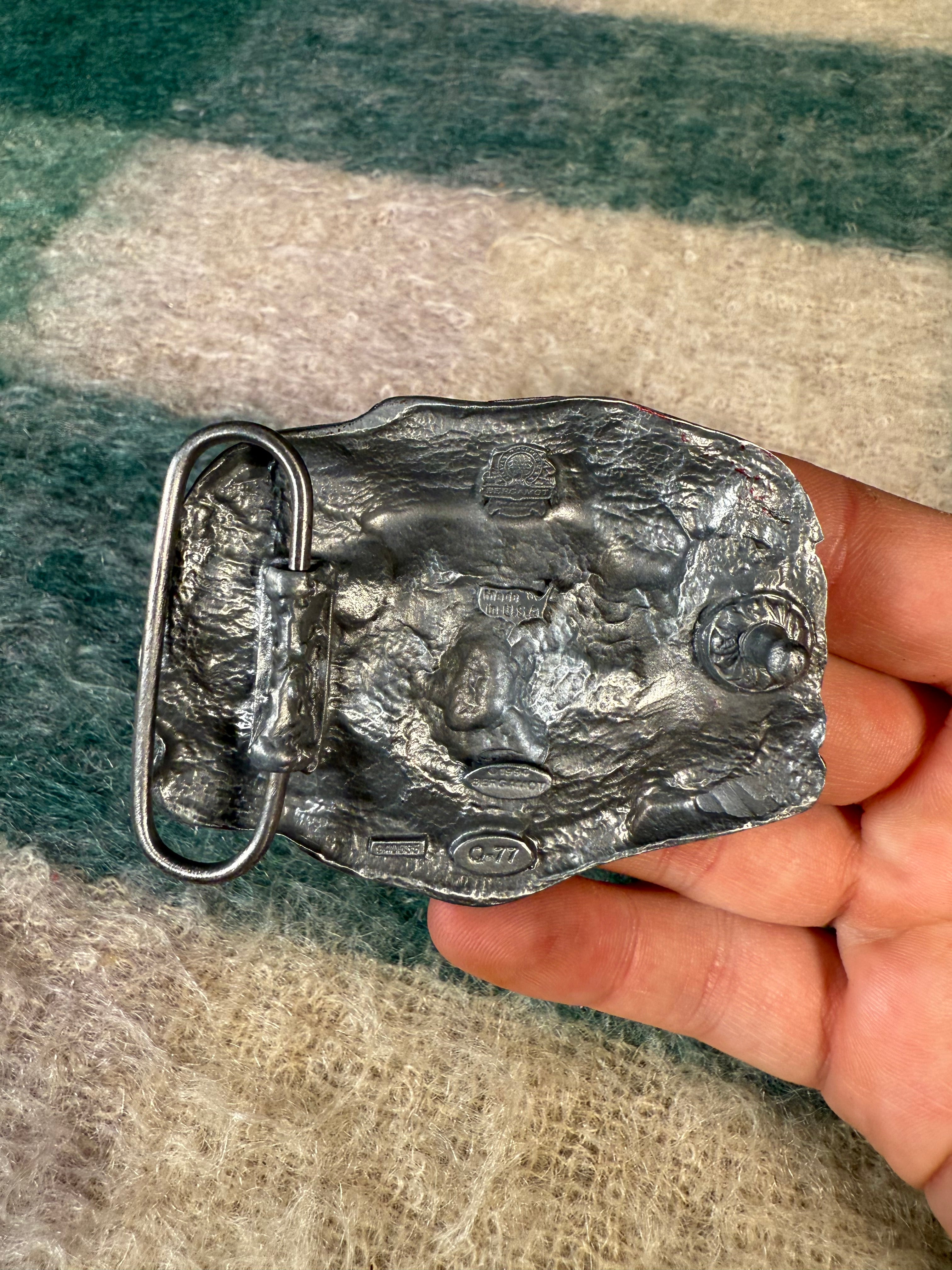 Vintage Triple Grim Reaper Belt Buckle