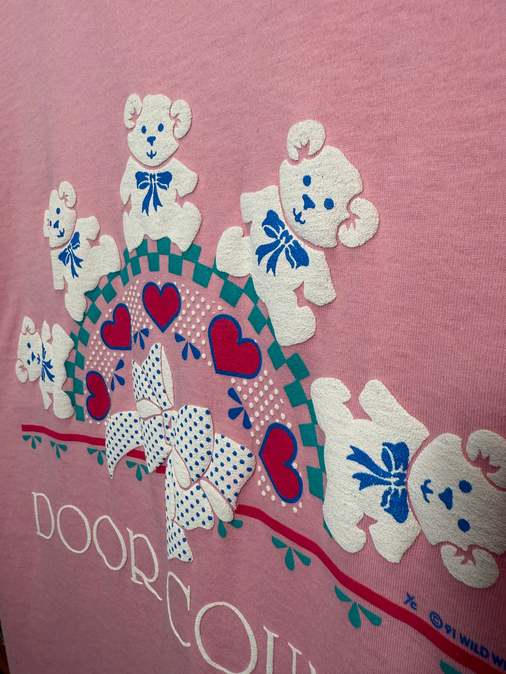 Vintage 1991 Door County Bears Puffy Print Shirt (M)