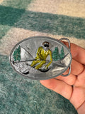 Vintage Skier Belt Buckle