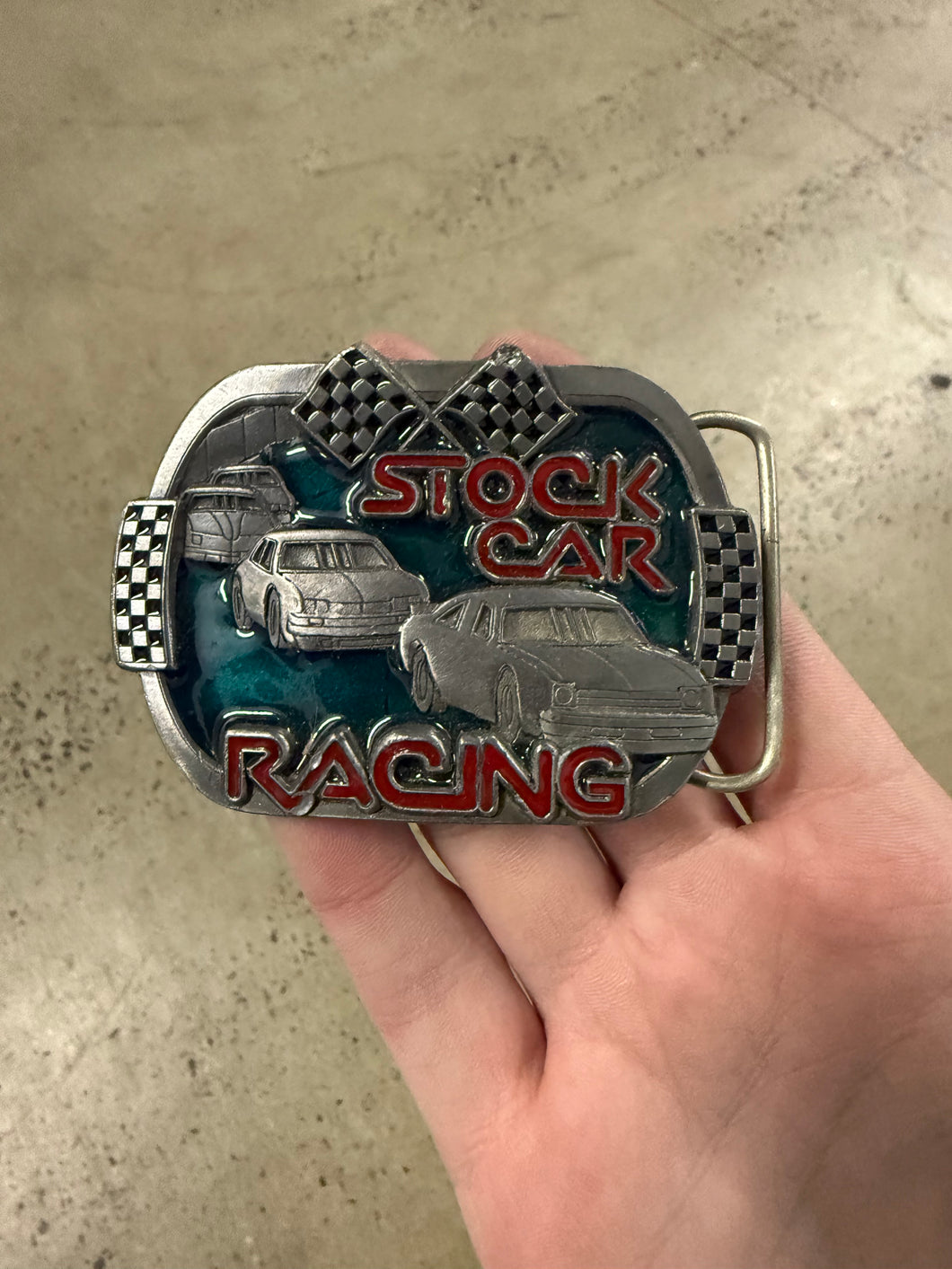 Vintage Stock Car Racing Belt Buckle