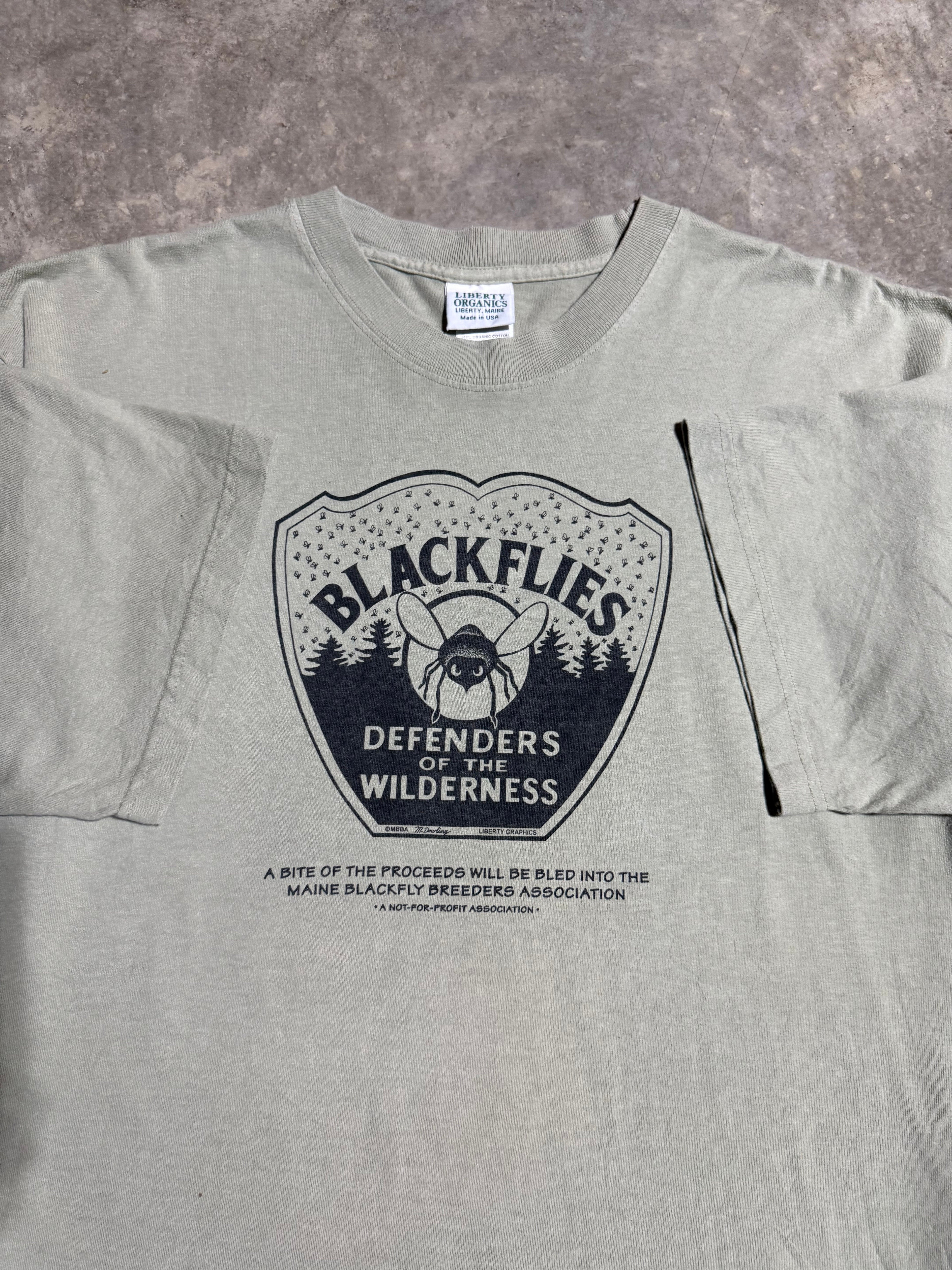 Vintage Black Flies Defenders of the Wilderness T-Shirt (XL)