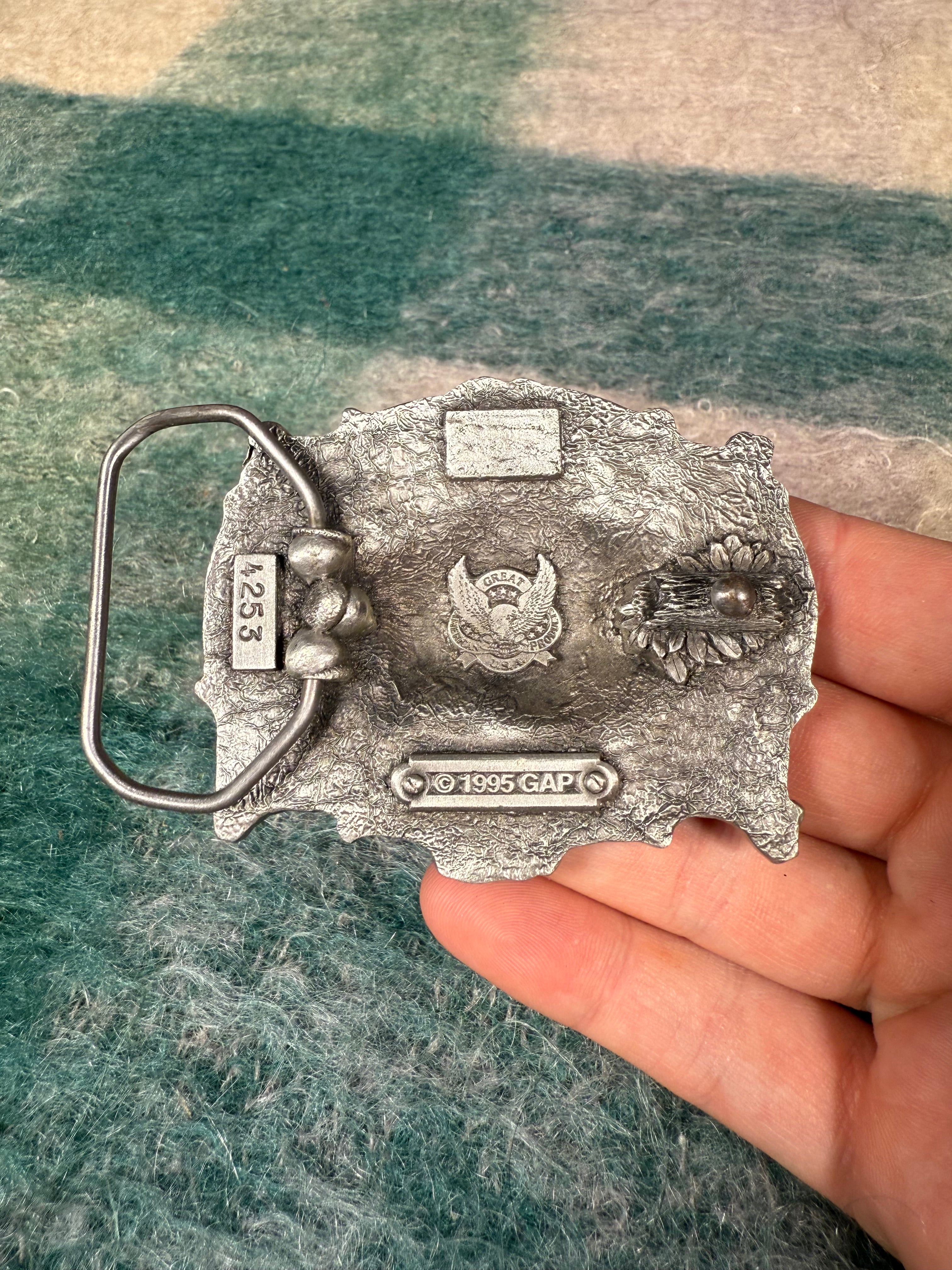 Vintage Fish on Hook No Color Belt Buckle
