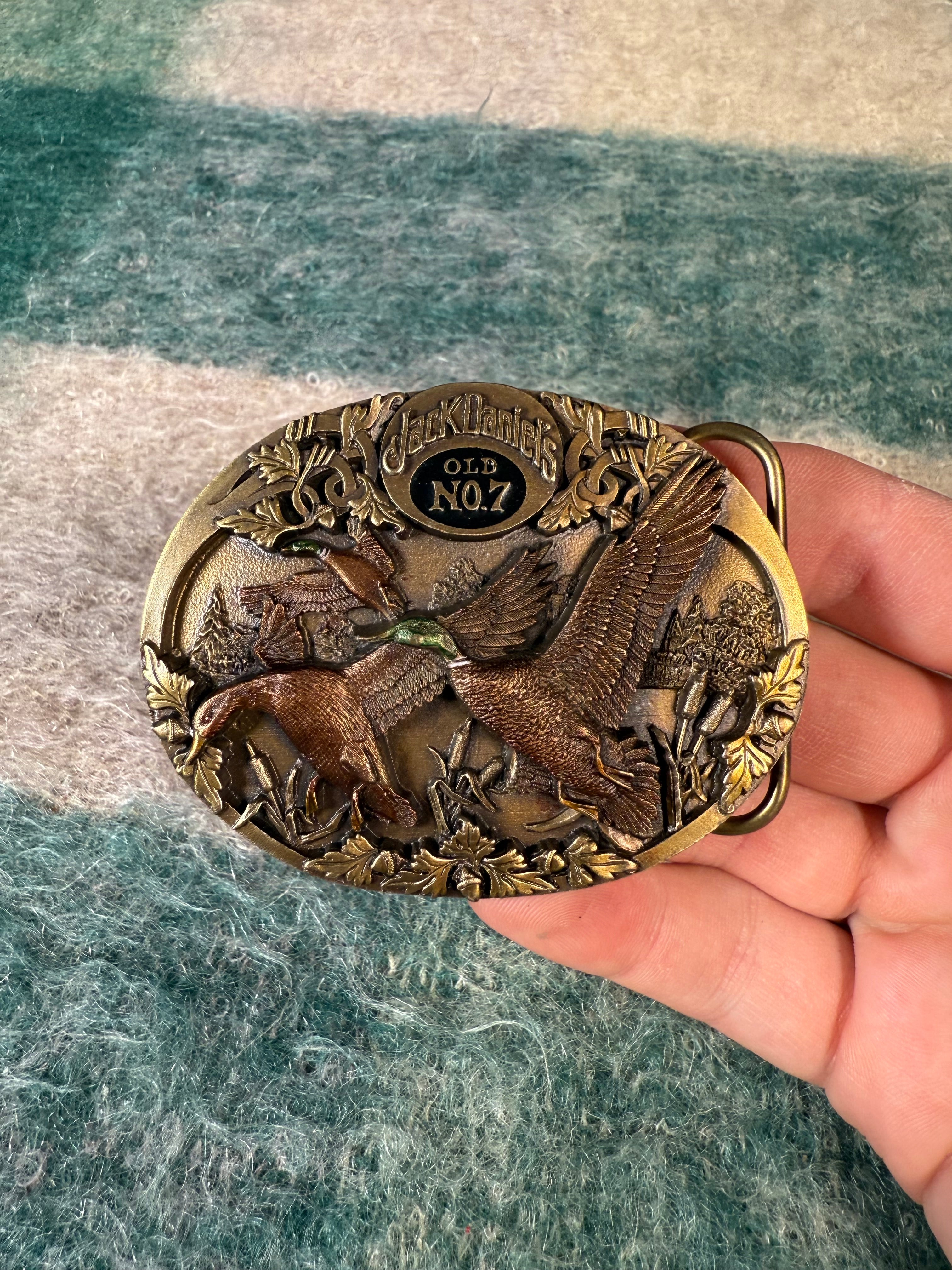 Vintage Jack Daniels Whiskey Ducks Belt Buckle