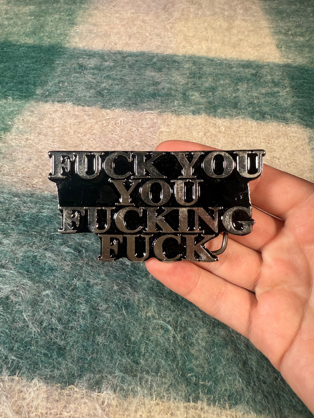 Vintage Early 2000s Fuck You You Fucking Fuck Belt Buckle