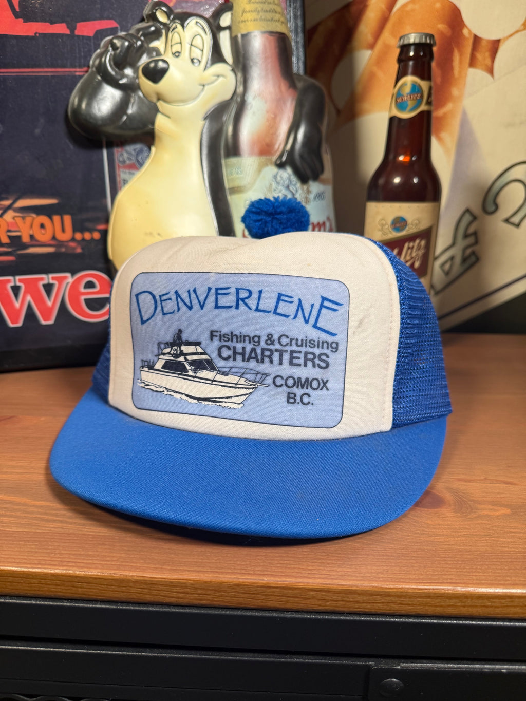 Vintage Fishing & Cruising Charter Short Brim Trucker Hat