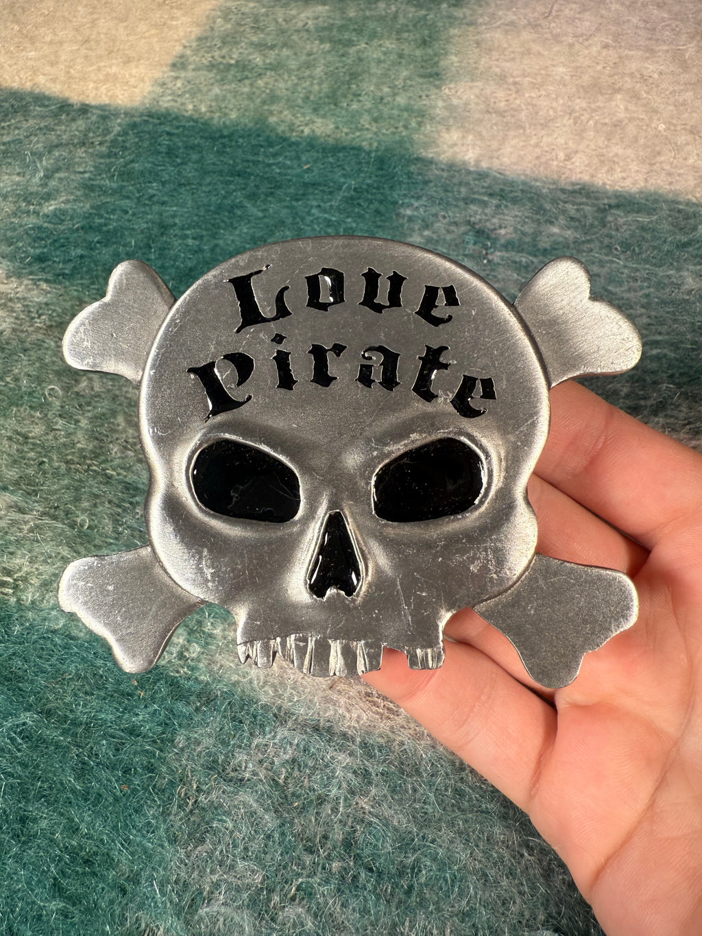 2006 Love Pirate Skull Oversized Belt Buckle