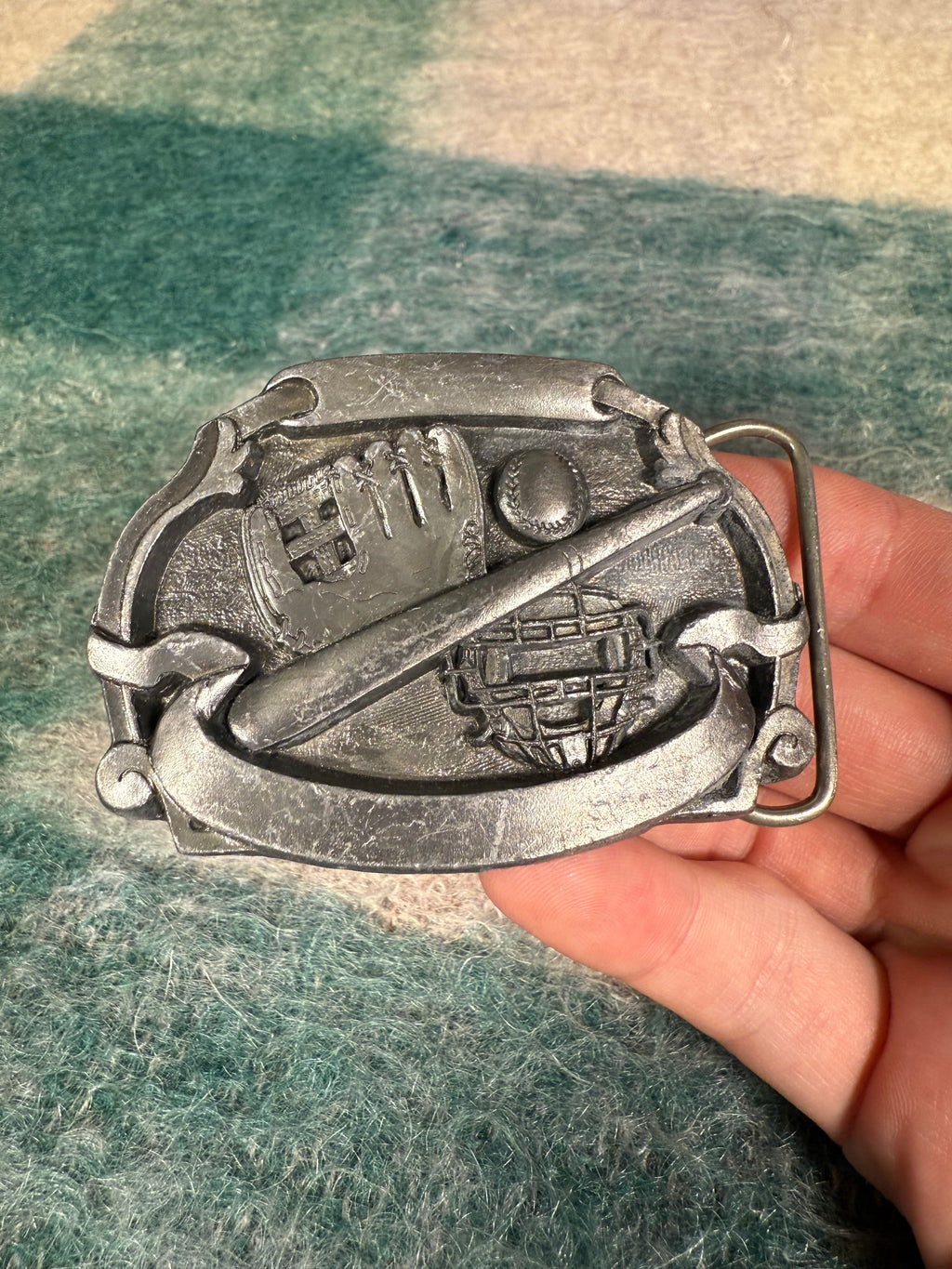 Vintage Baseball Equipment Belt Buckle
