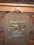 Vintage Fire Up The Grill Buck Wear T-Shirt (L)
